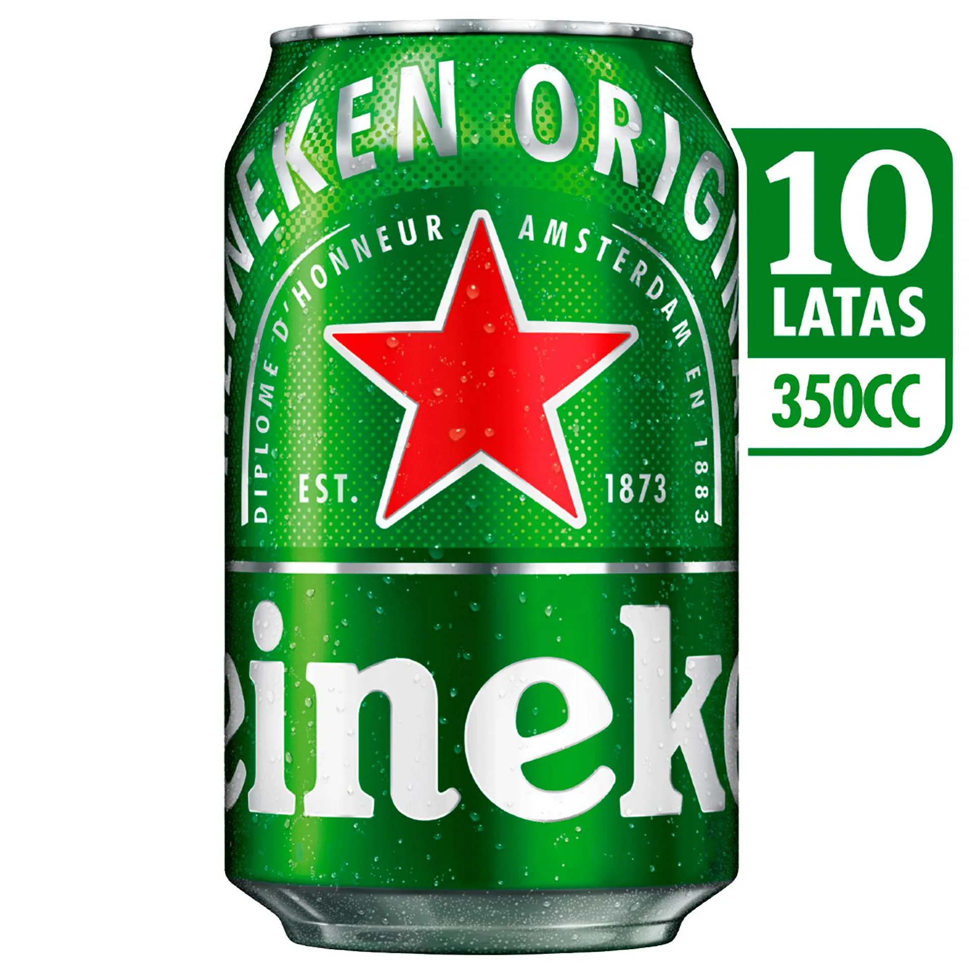 Pack 10 un. Cerveza Heineken 350 cc