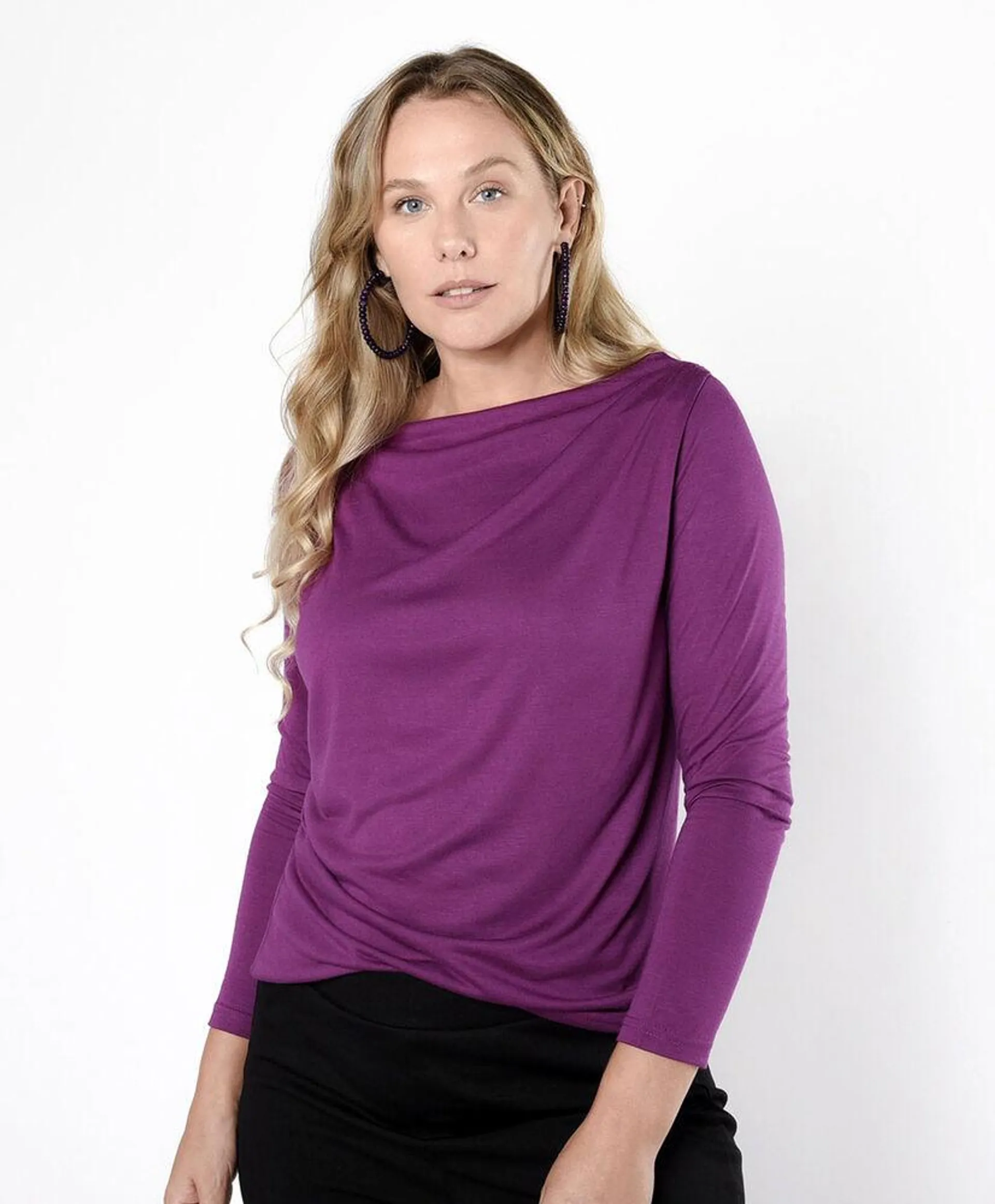 Polera mujer cuello ancho