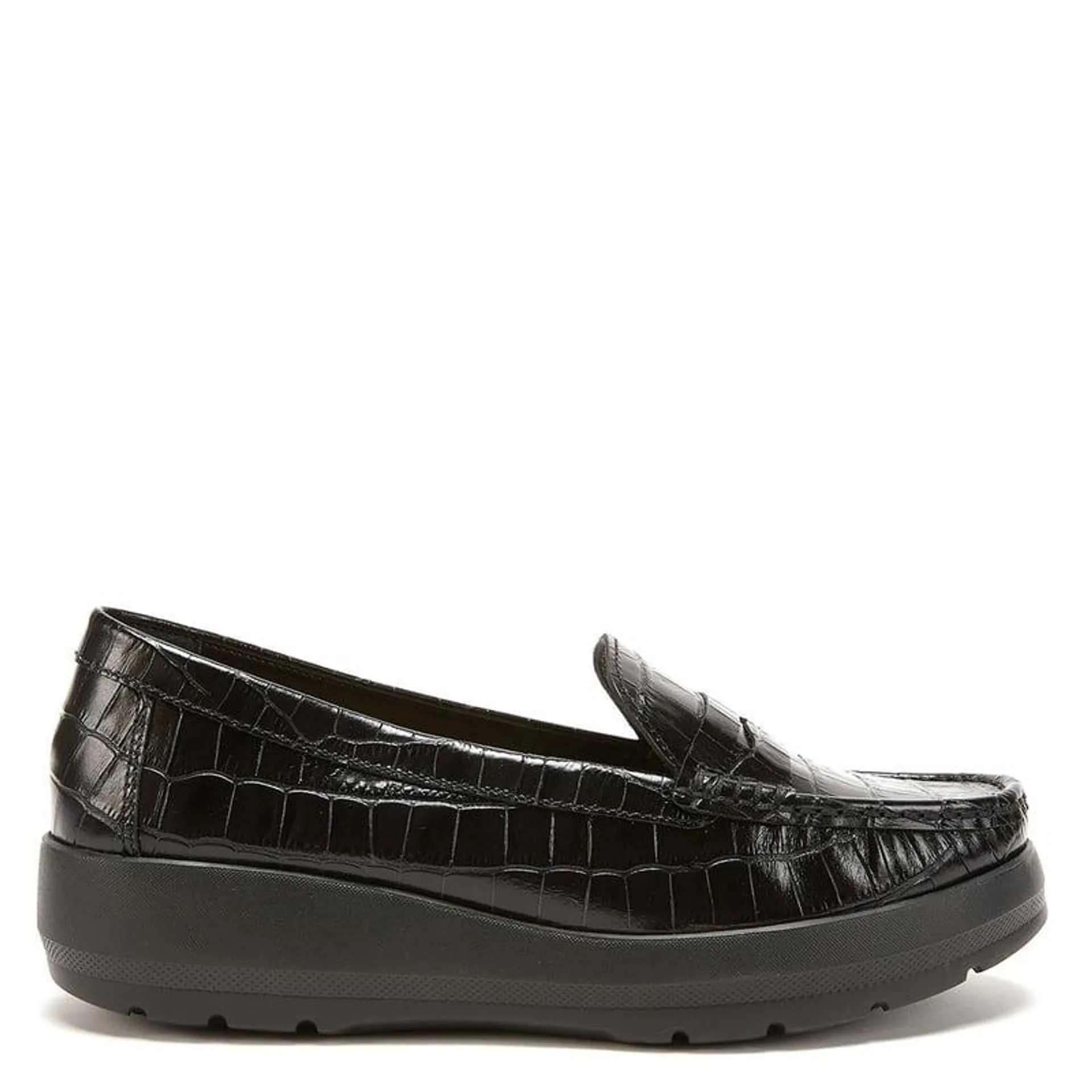 Mocasin Mujer Cuero Negro Gacel