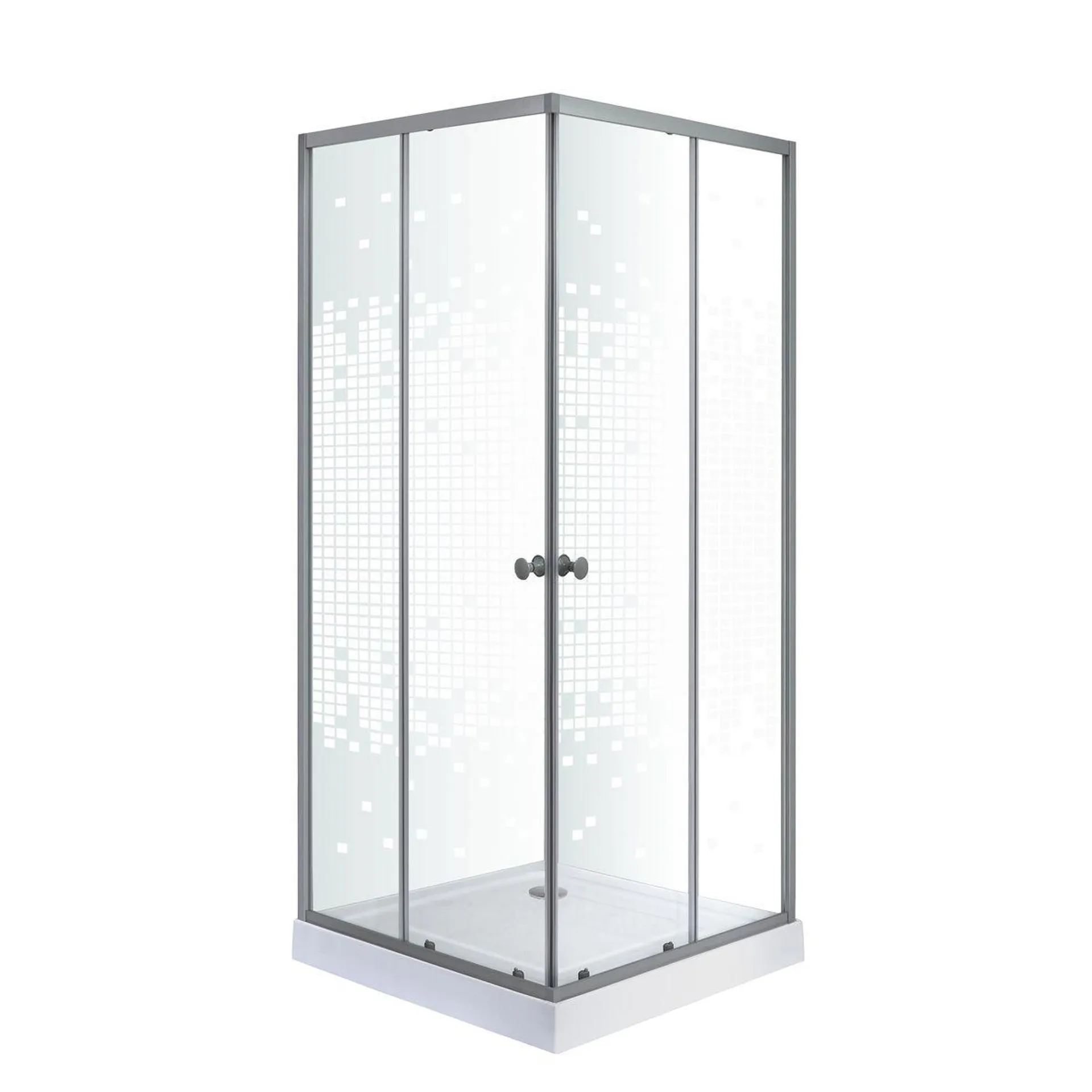 Shower Recto 90 x 90 x 192 cm Plateado