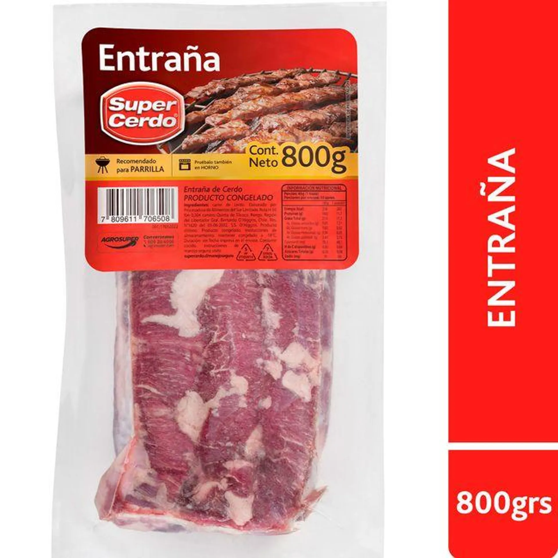 Entraña Porcionada Super Cerdo 800 g