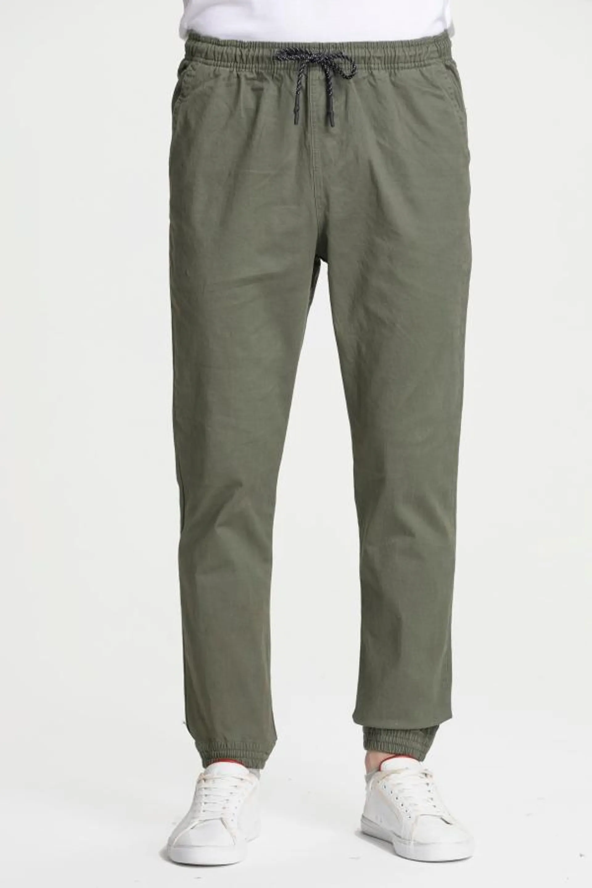 PantalÓn jogger twill hombre verde militar