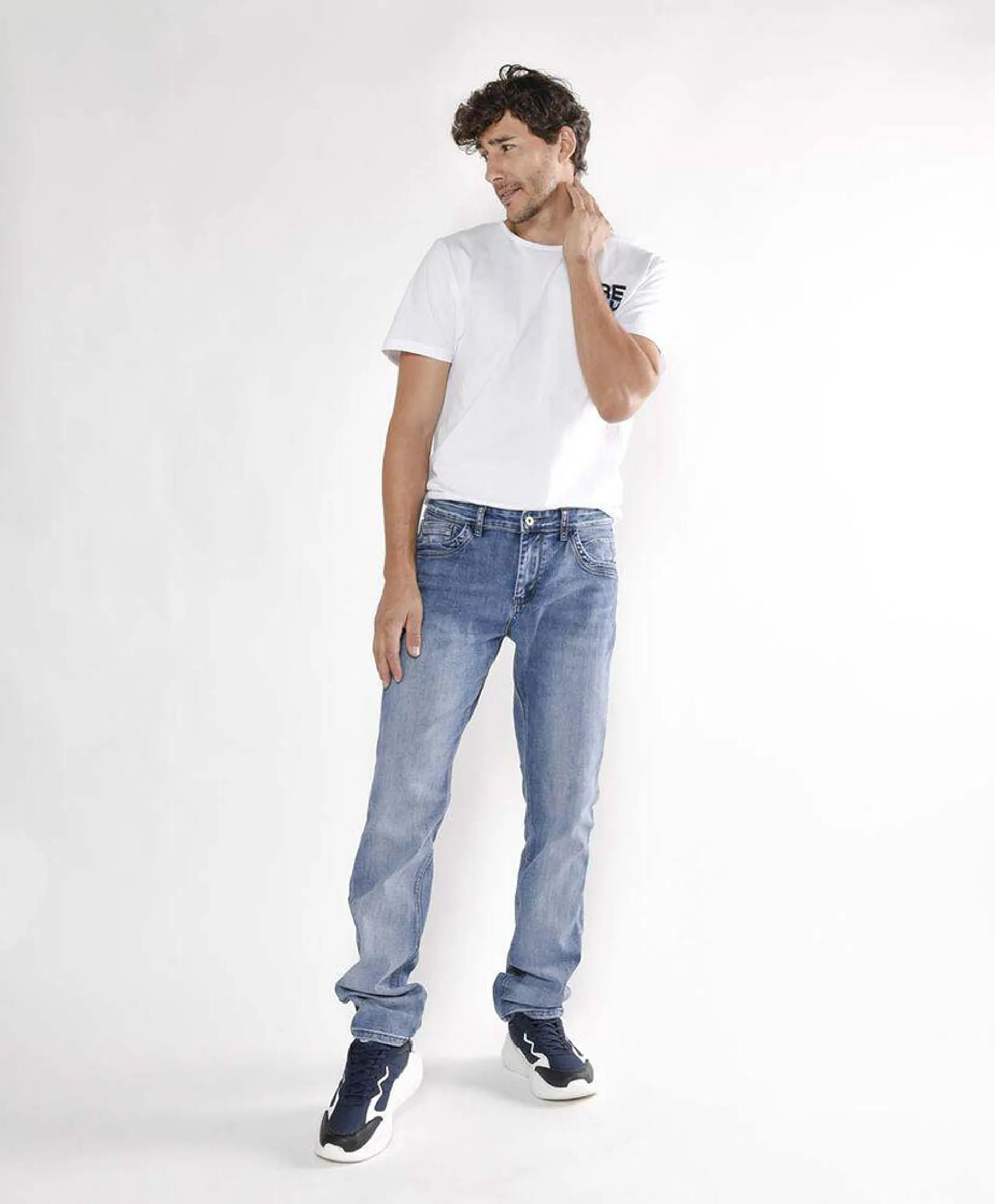 Jeans hombre desgastado slim fit