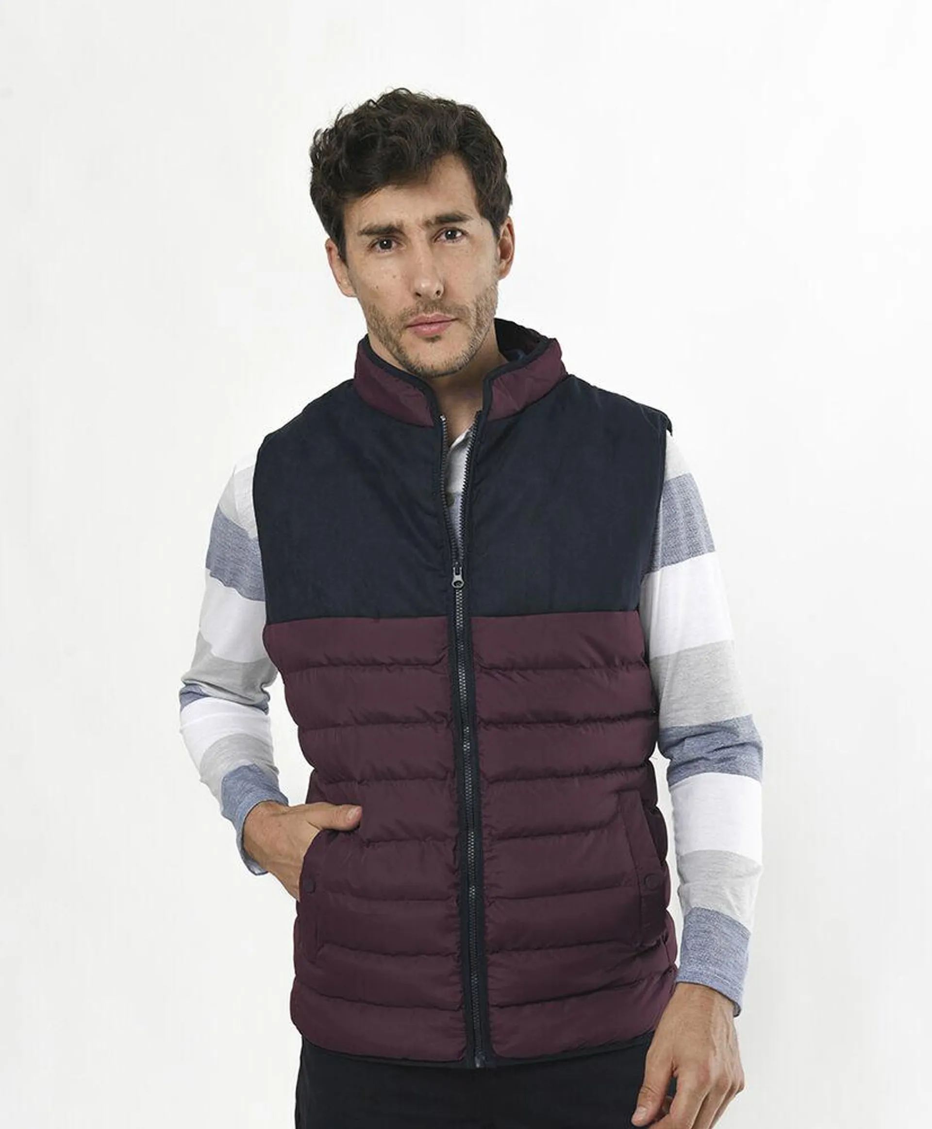 Parka hombre acolchada mix sin mangas