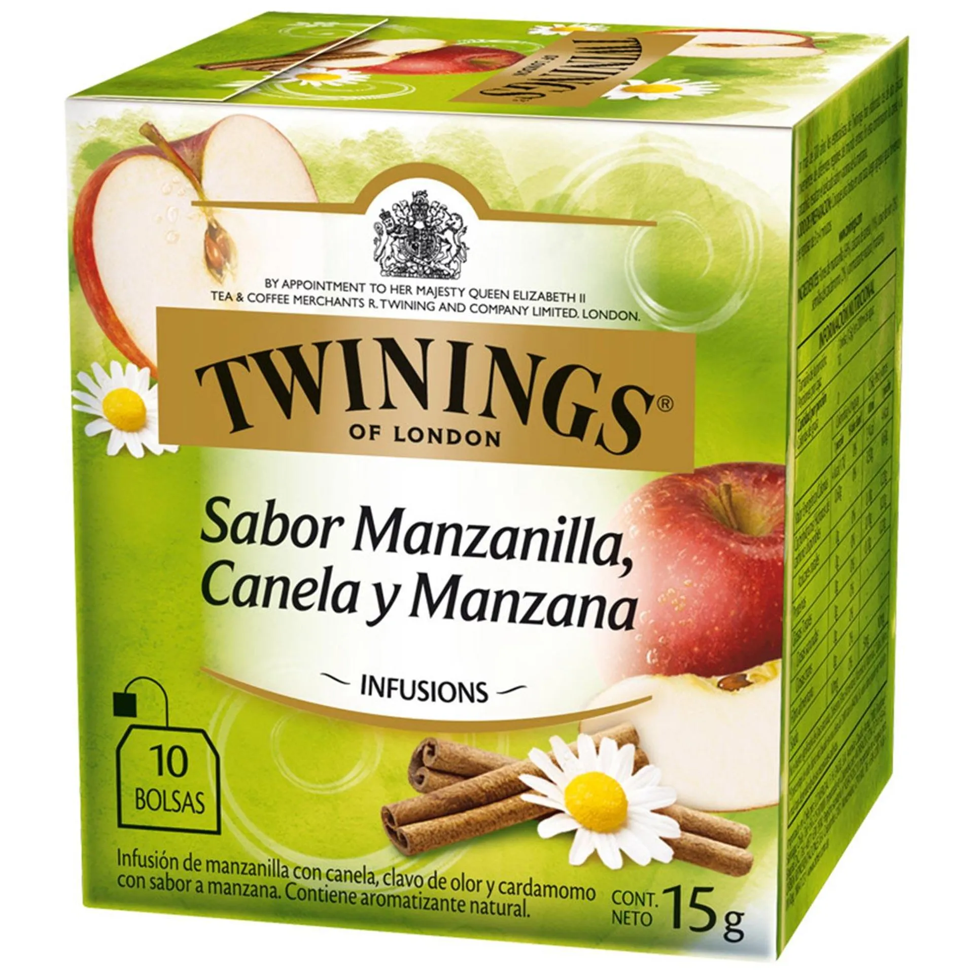 Infusión aromatizada Twinings manzanilla, canela y manzana, 10 bolsitas