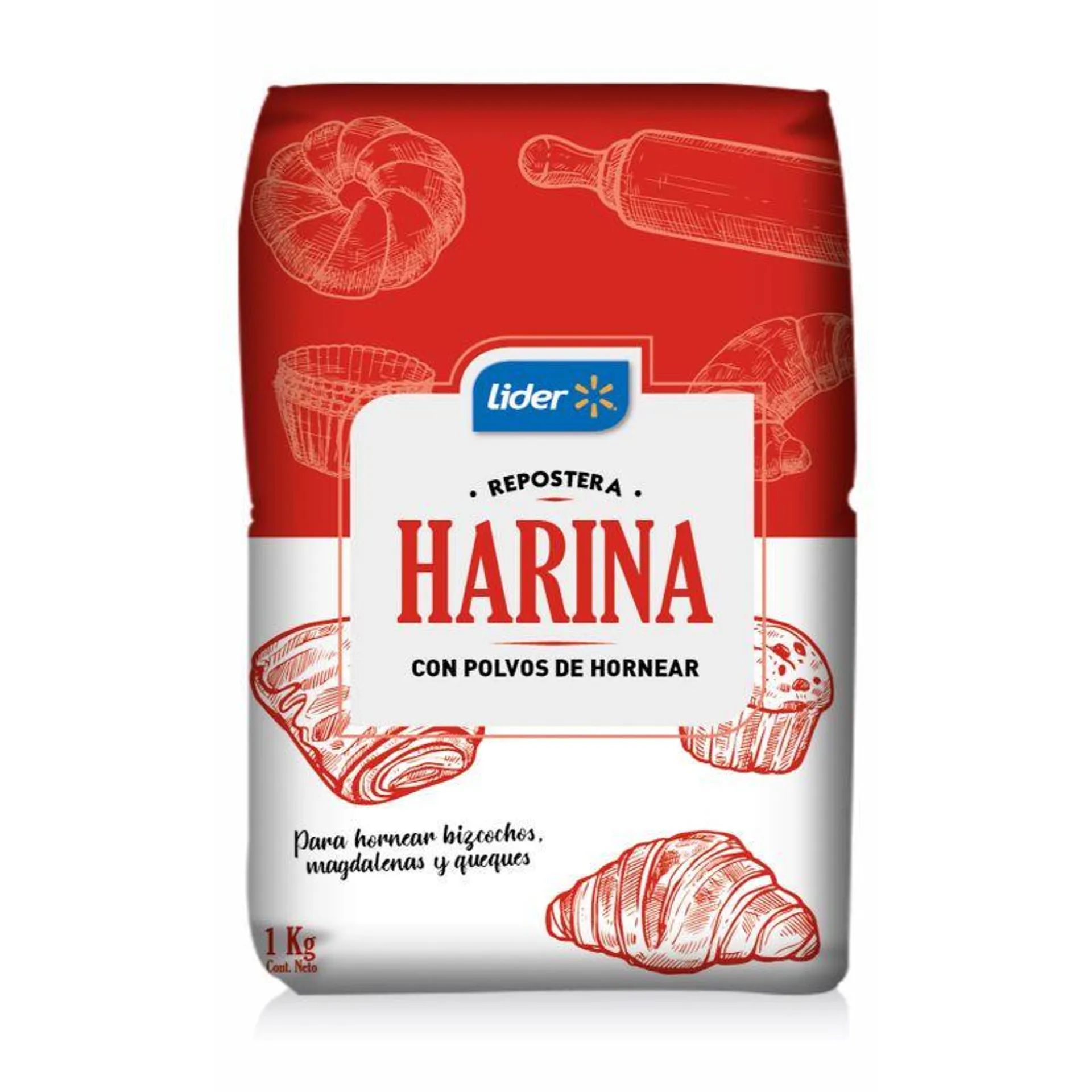 Harina con Polvos de Hornear Bolsa, 1 kg