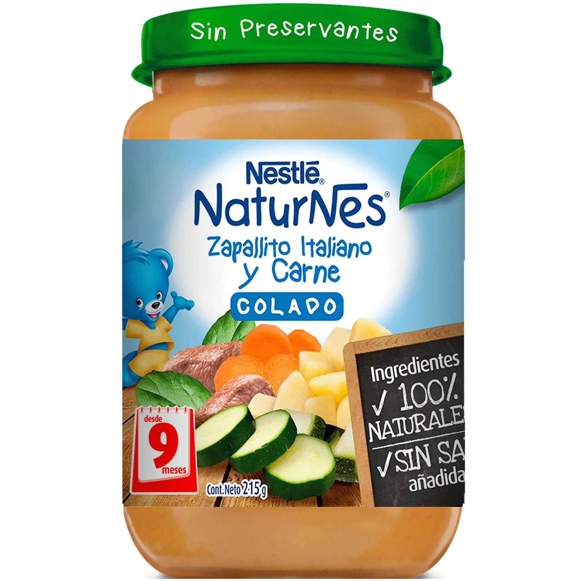 Colado Naturnes Zapallito Italiano y Carne 215g