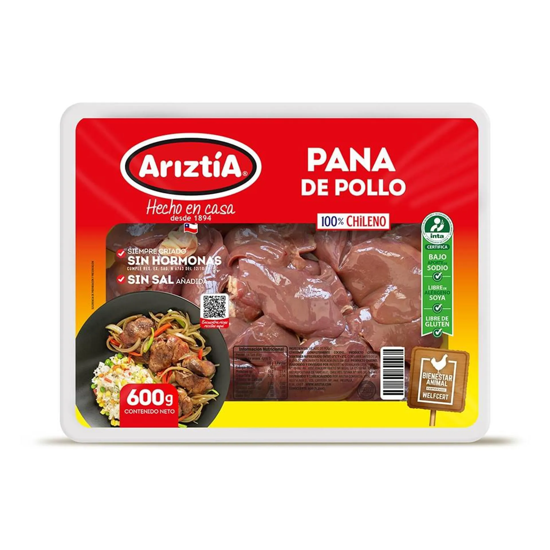 Pana de pollo Ariztía 600 g