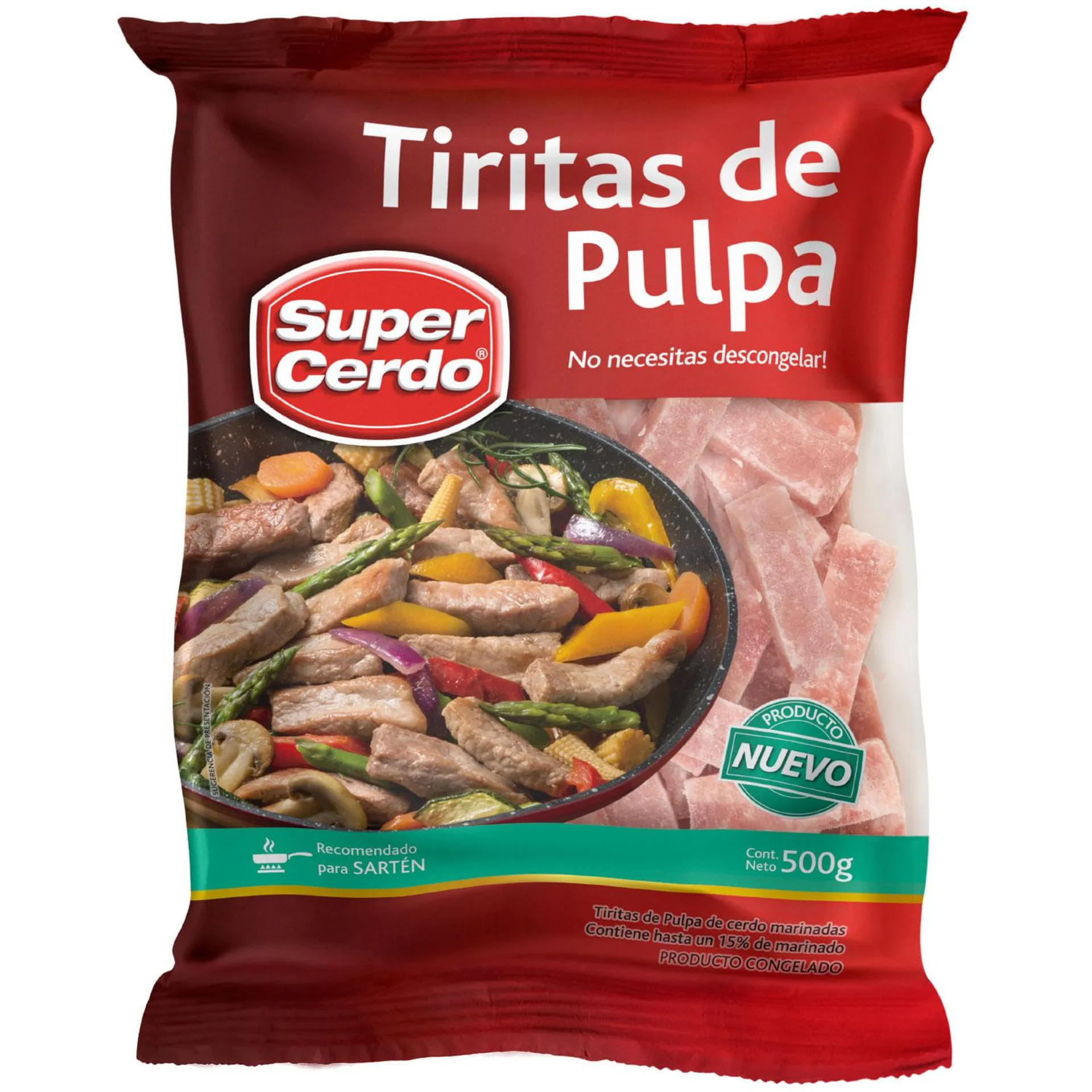 Tiritas pulpa cerdo congelado 500 g