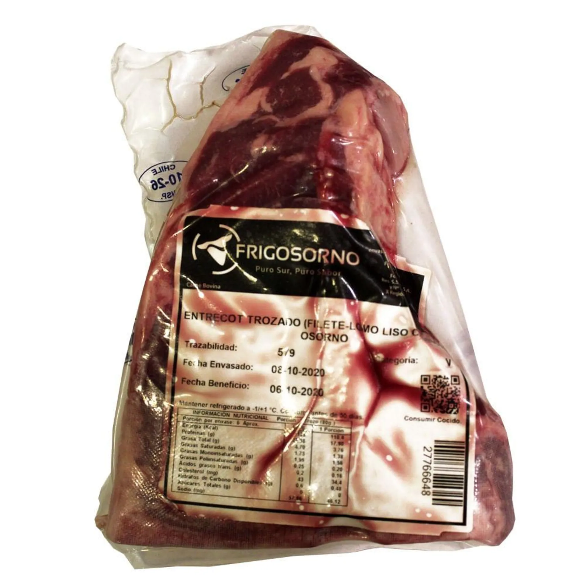 Entrecot trozado vacuno (filete y lomo liso) premium al vacío 600 g