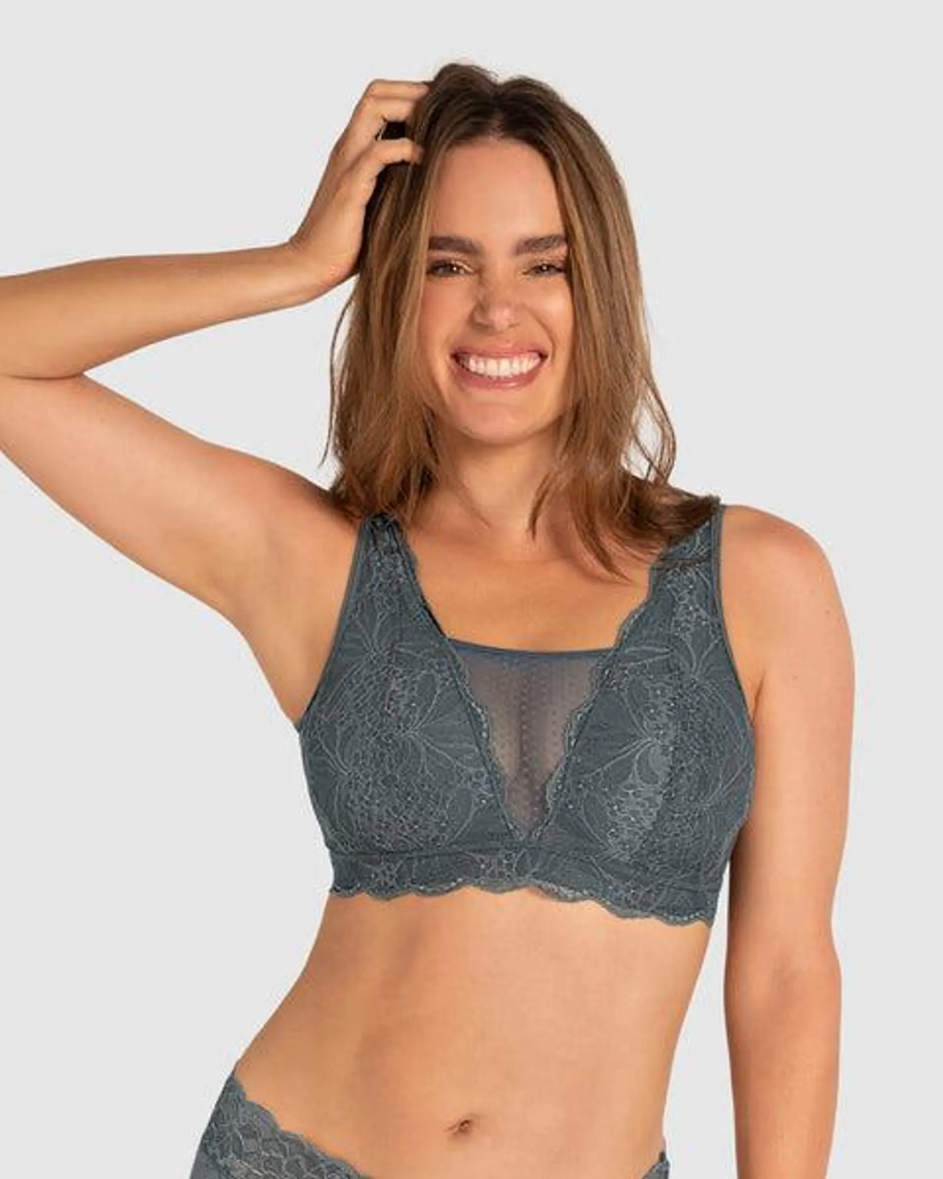 Bralette multiusos Sexy Siempre en encaje ideal para prótesis de mastectomía