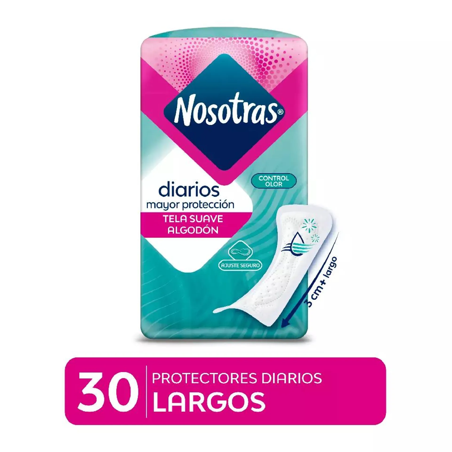 Nosotras Protectores Diarios Largos 30 Unidades