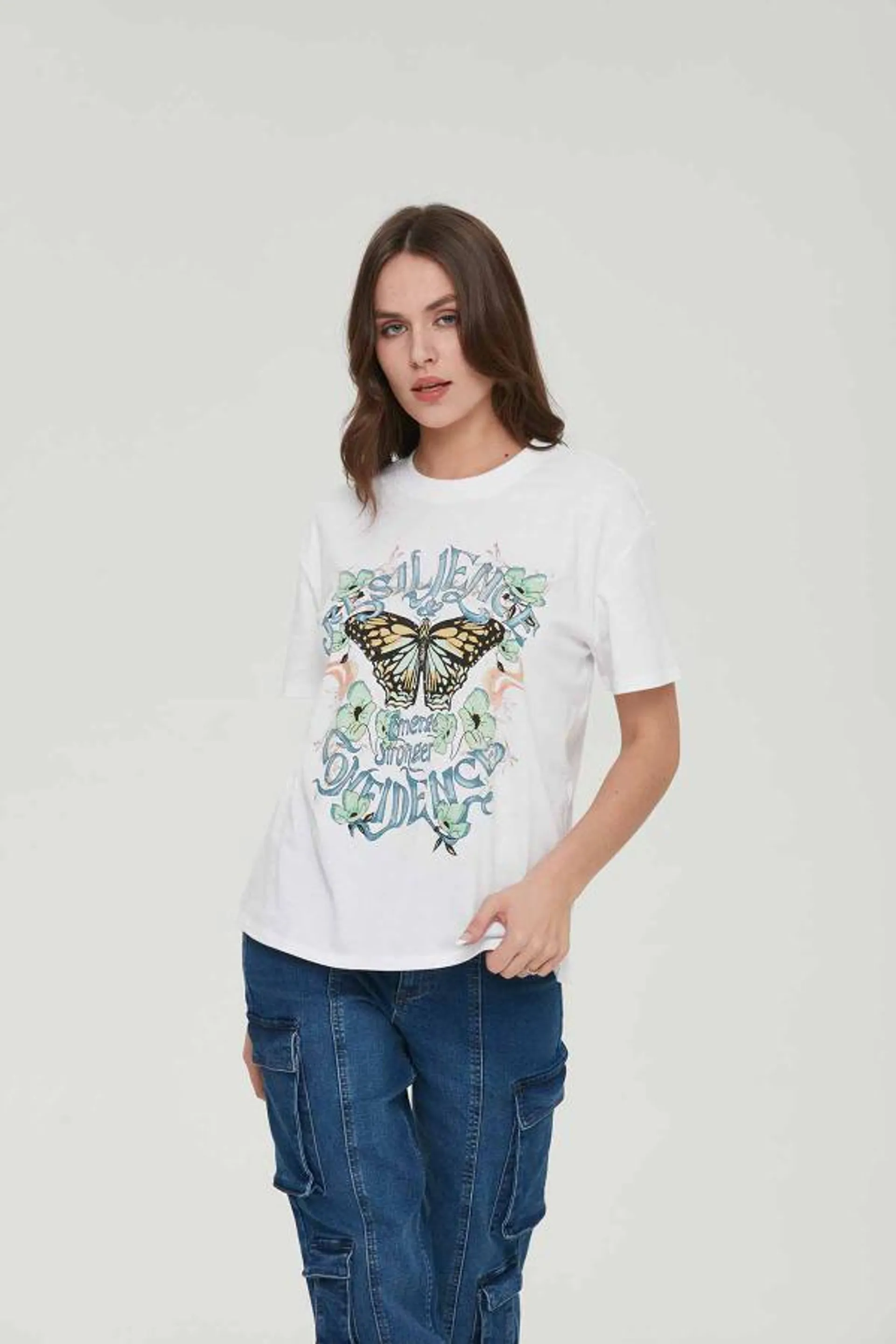 Polera mujer oversize blanco