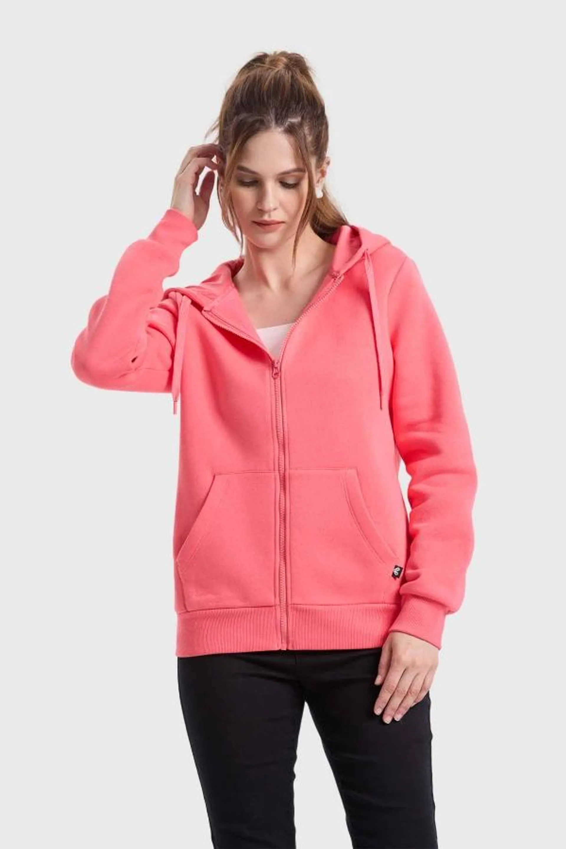 PolerÓn mujer hoodie coral