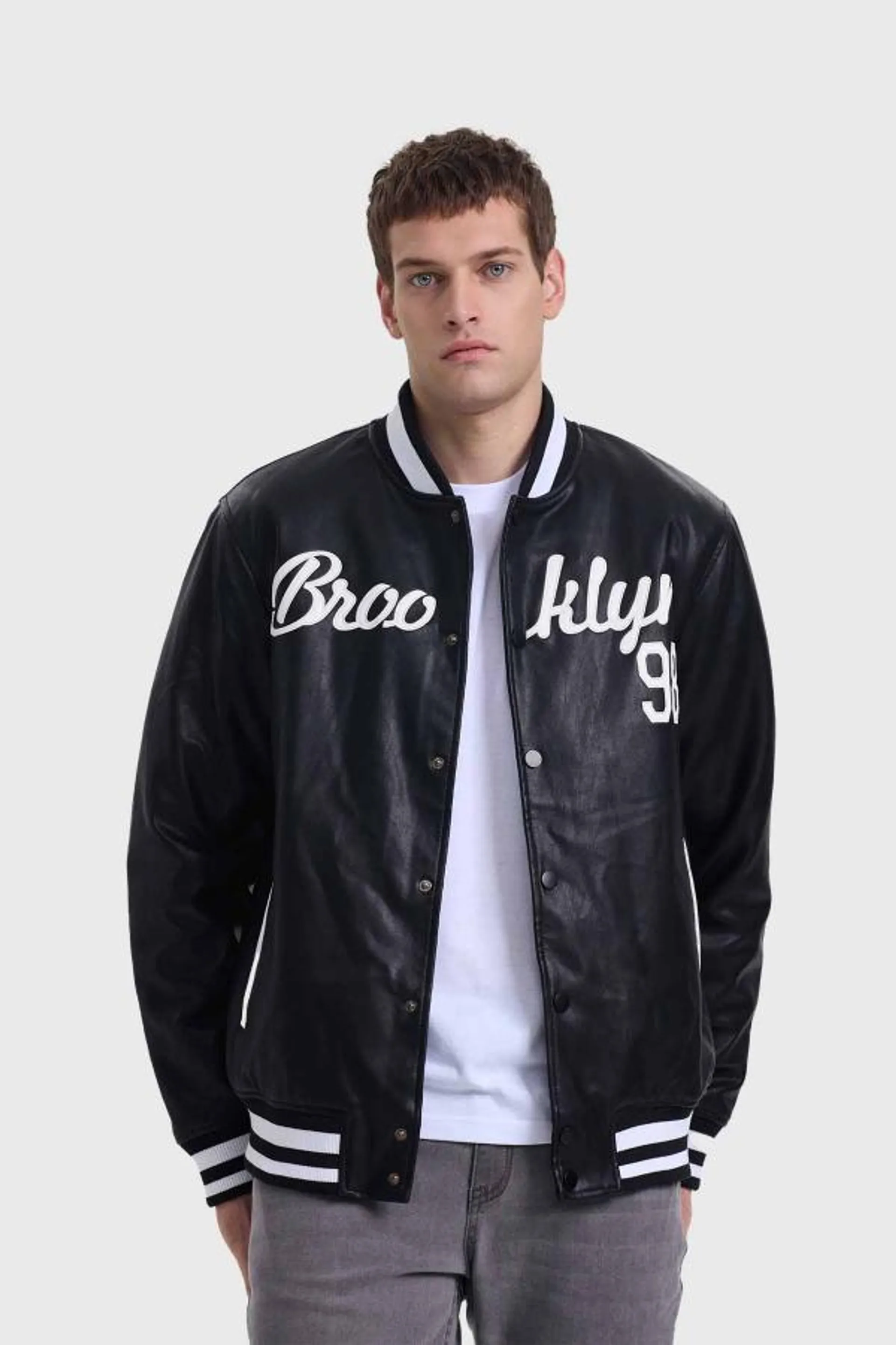 Chaqueta hombre varsity negro ii