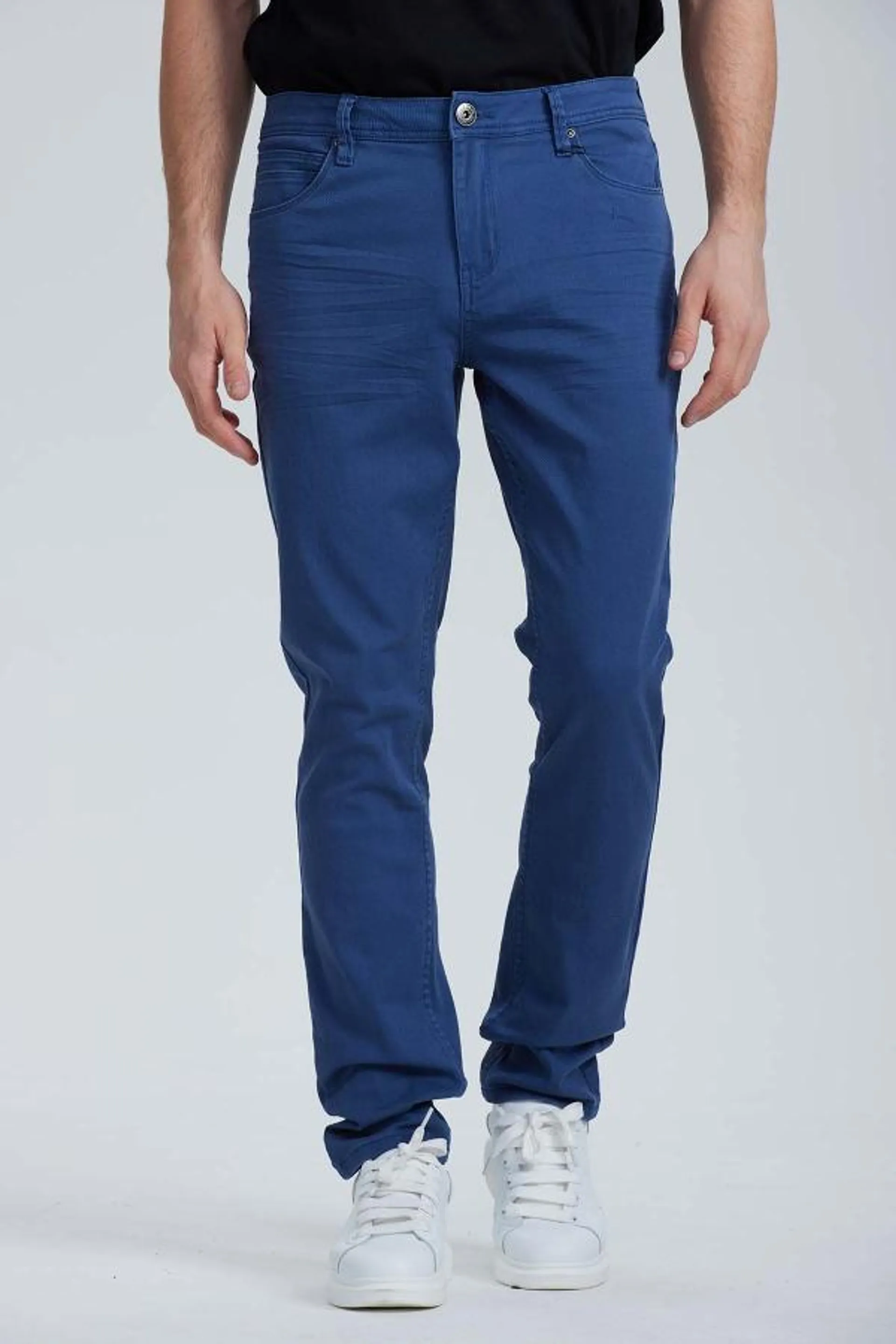 Jeans hombre slim color azul piedra