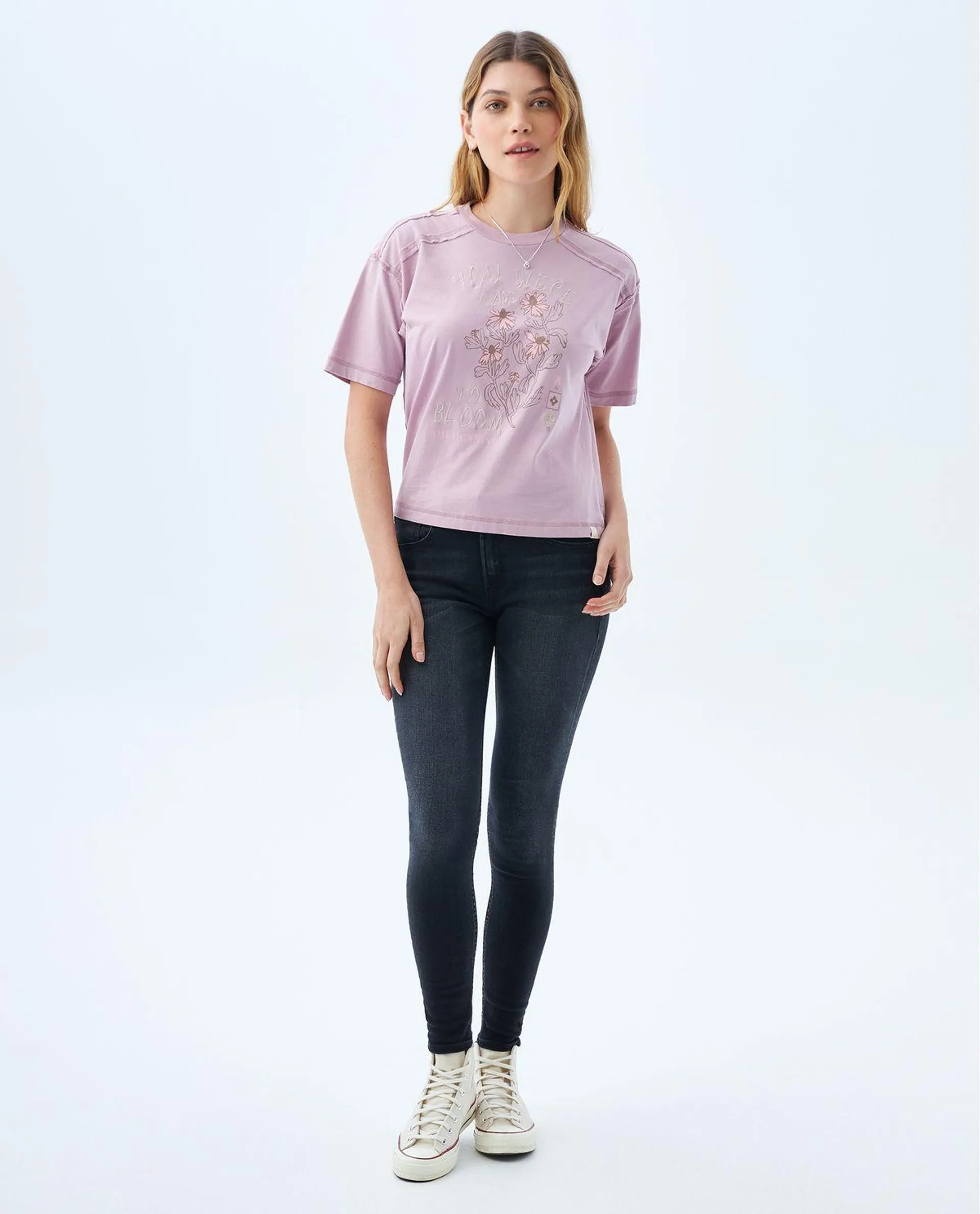 Camiseta classic estampada para mujer