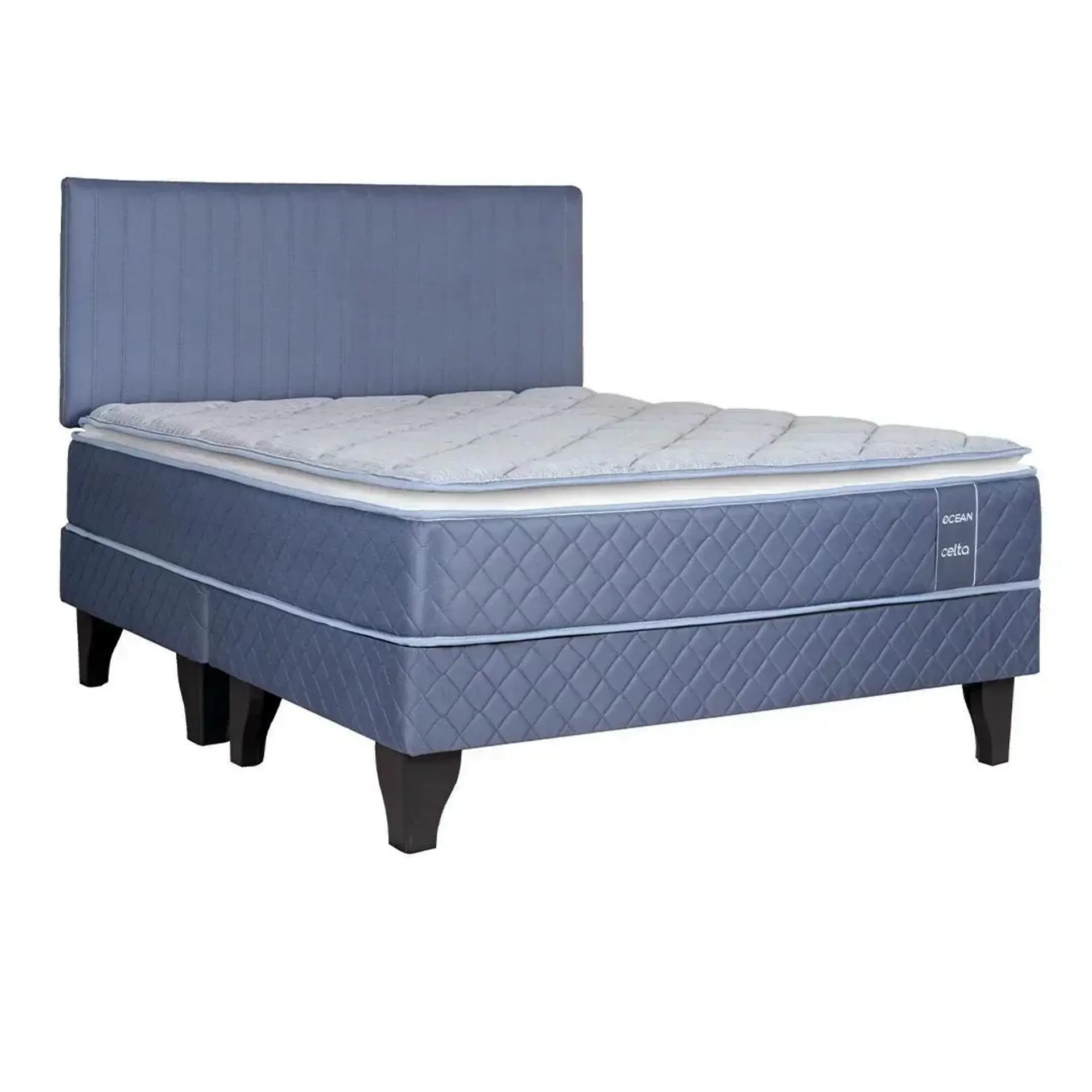 Cama Europea Ocean 2 Plazas Base Dividida + Respaldo