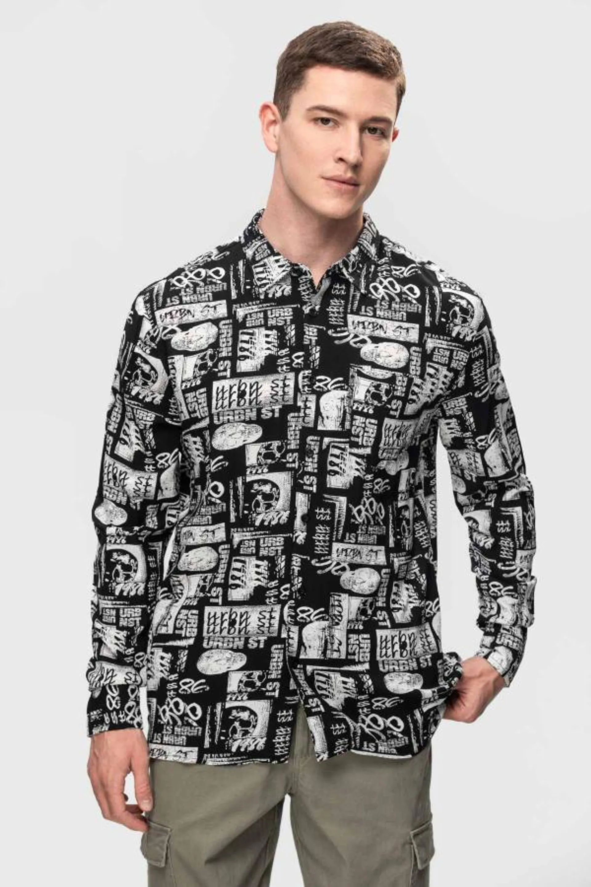 Camisa full print negro iii