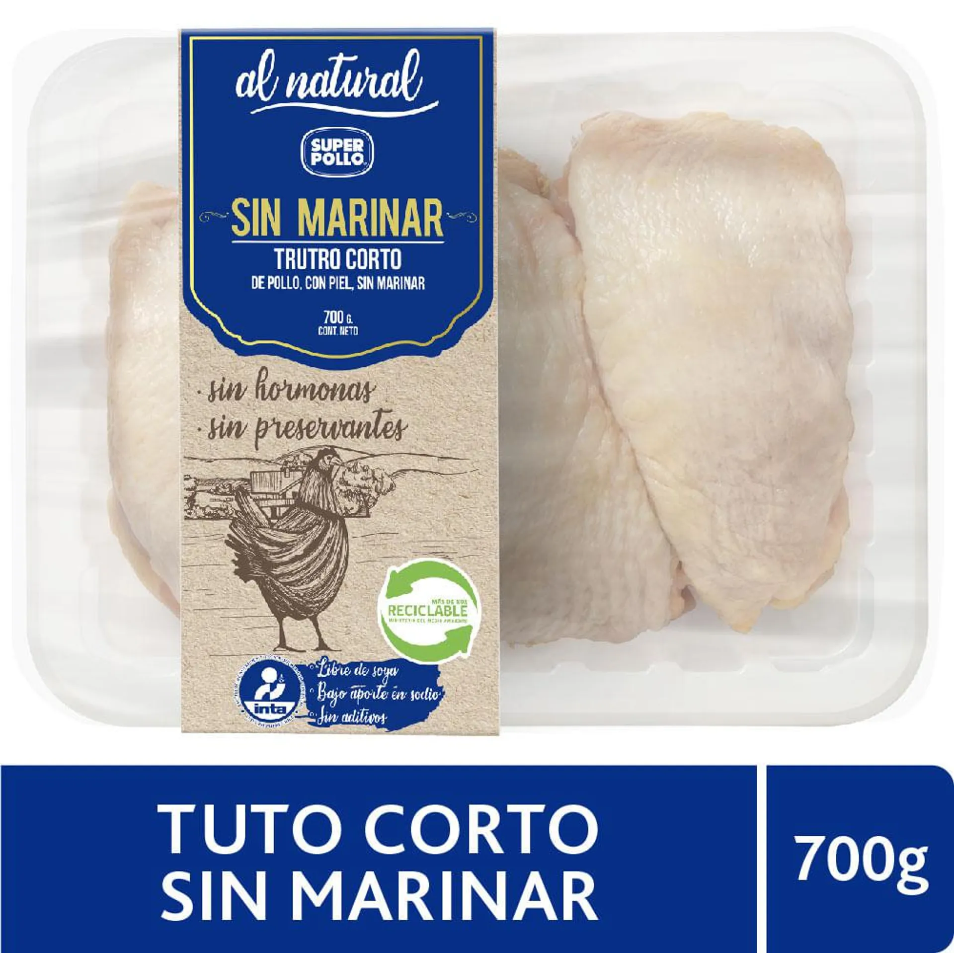 Trutro corto Super Pollo al natural 700 g