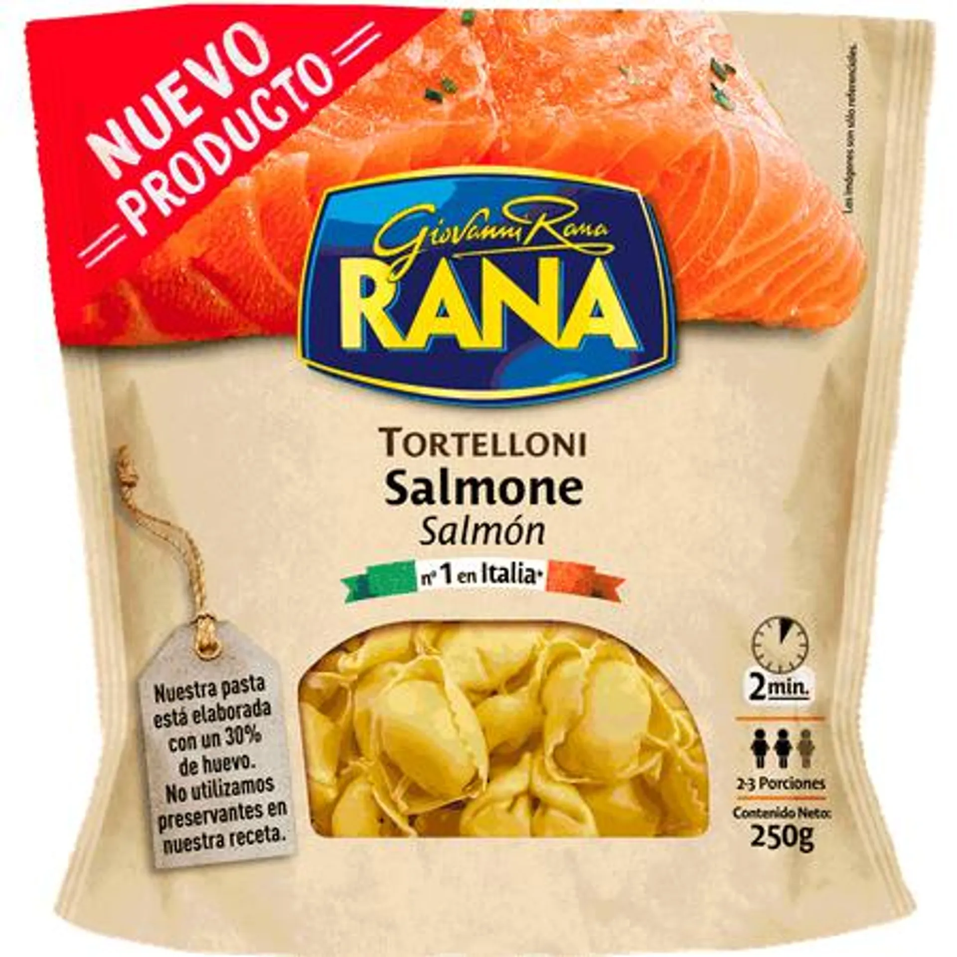 Pasta fresca tortelloni salmón Rana 250 g
