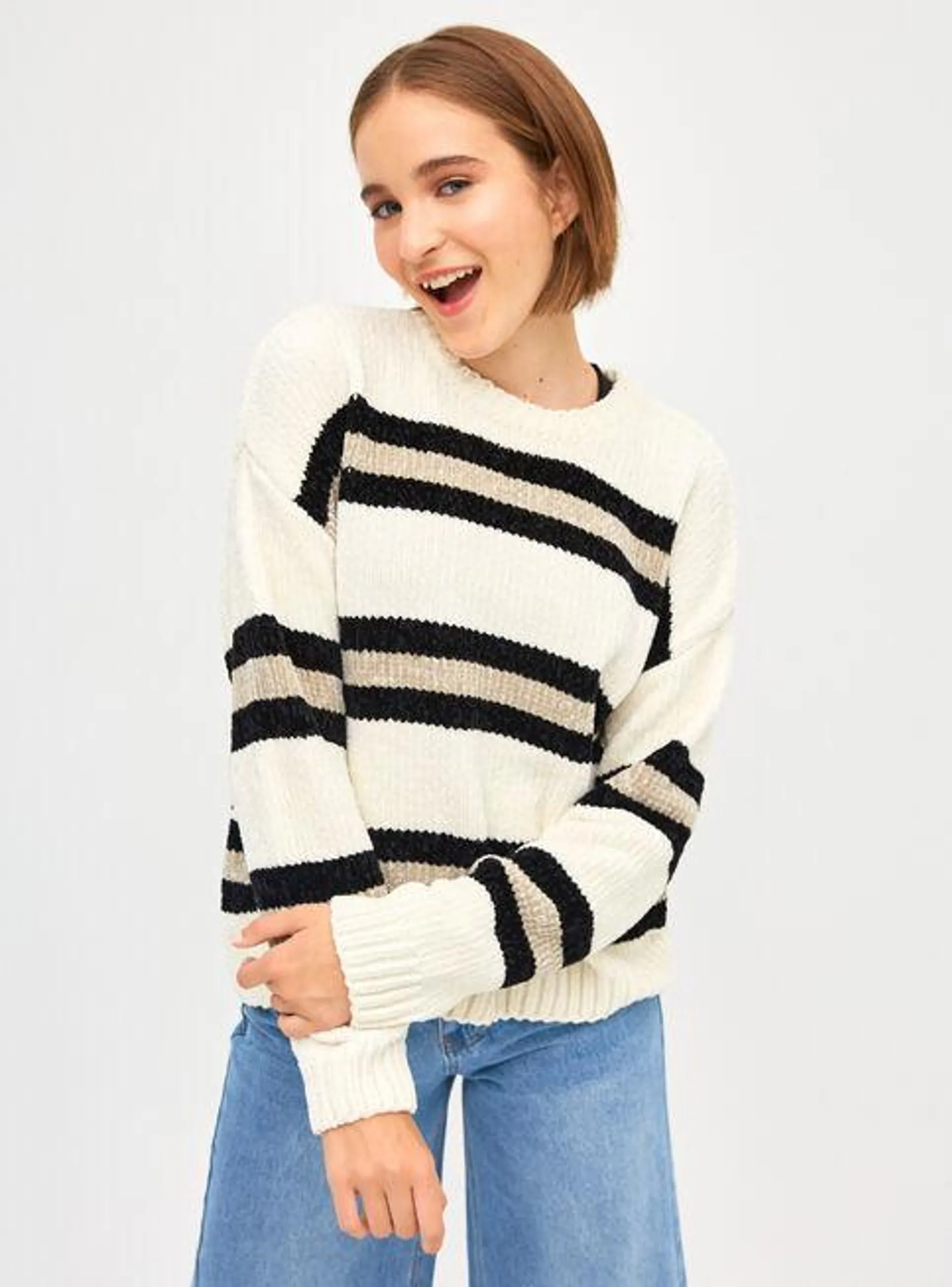 Sweater Chenille Color Block