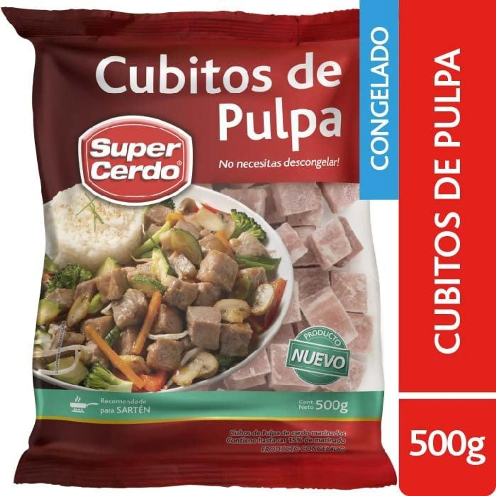Cubitos Pulpa Super Cerdo 500 gr