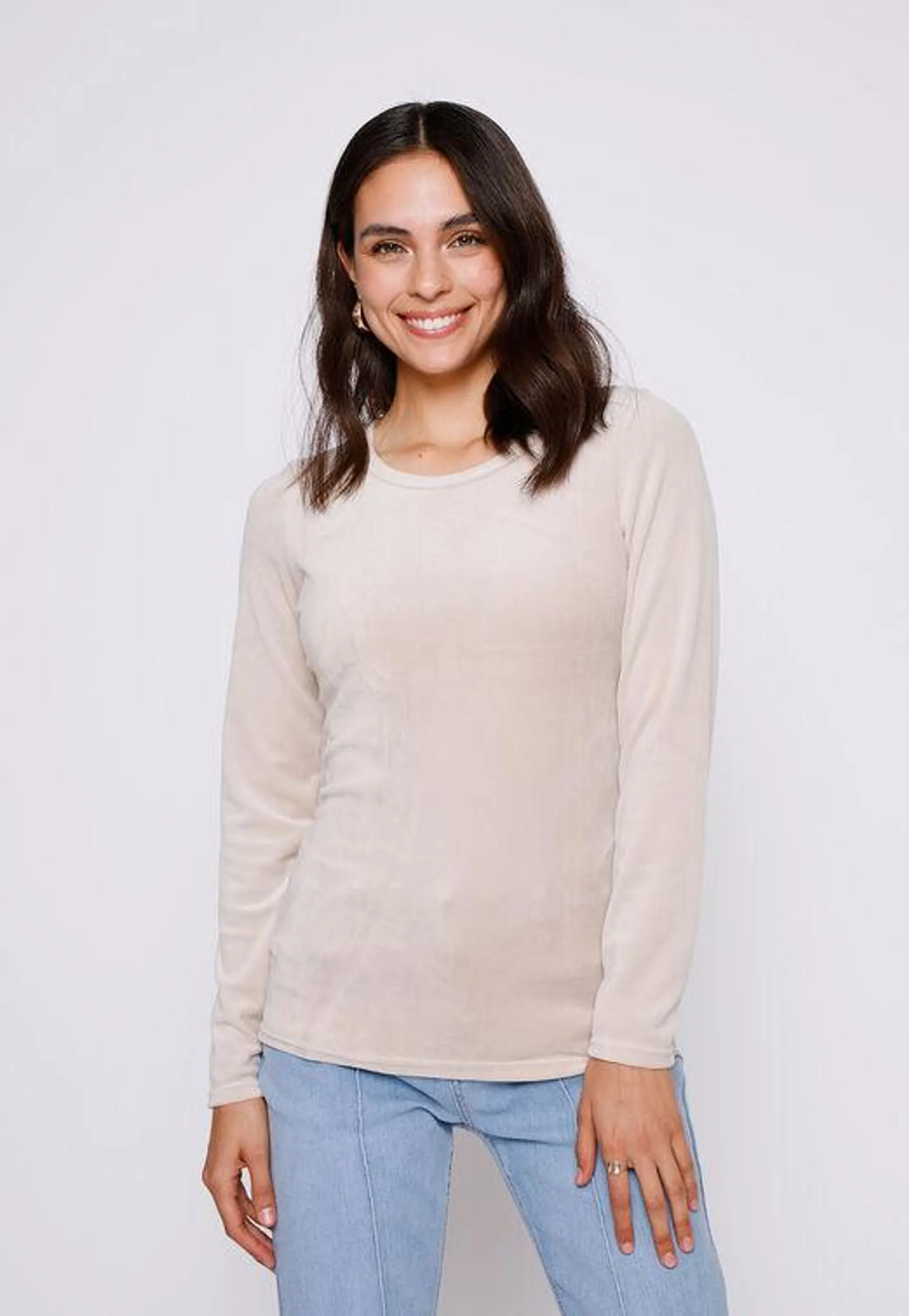 Polera Mujer Beige Plush Family Shop