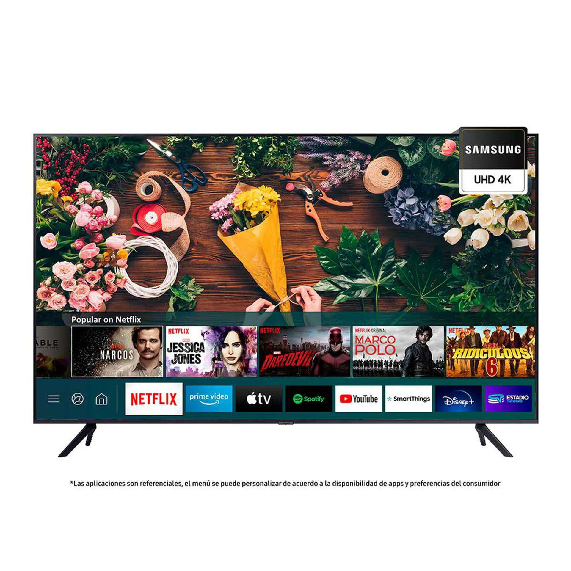 LED 55" Samsung UN55AU7090 Smart TV 4K Ultra HD 2022
