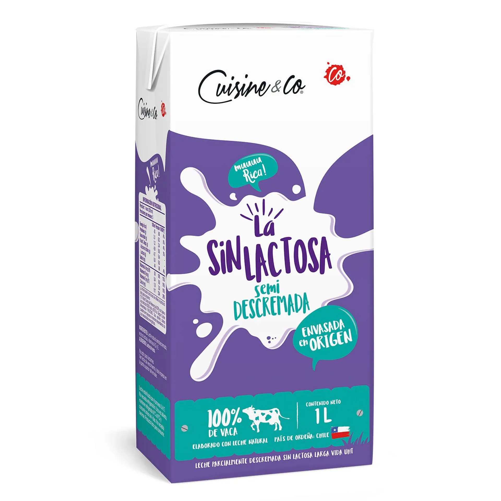 Leche Cuisine & Co Sin Lactosa Semidescremada 1 L