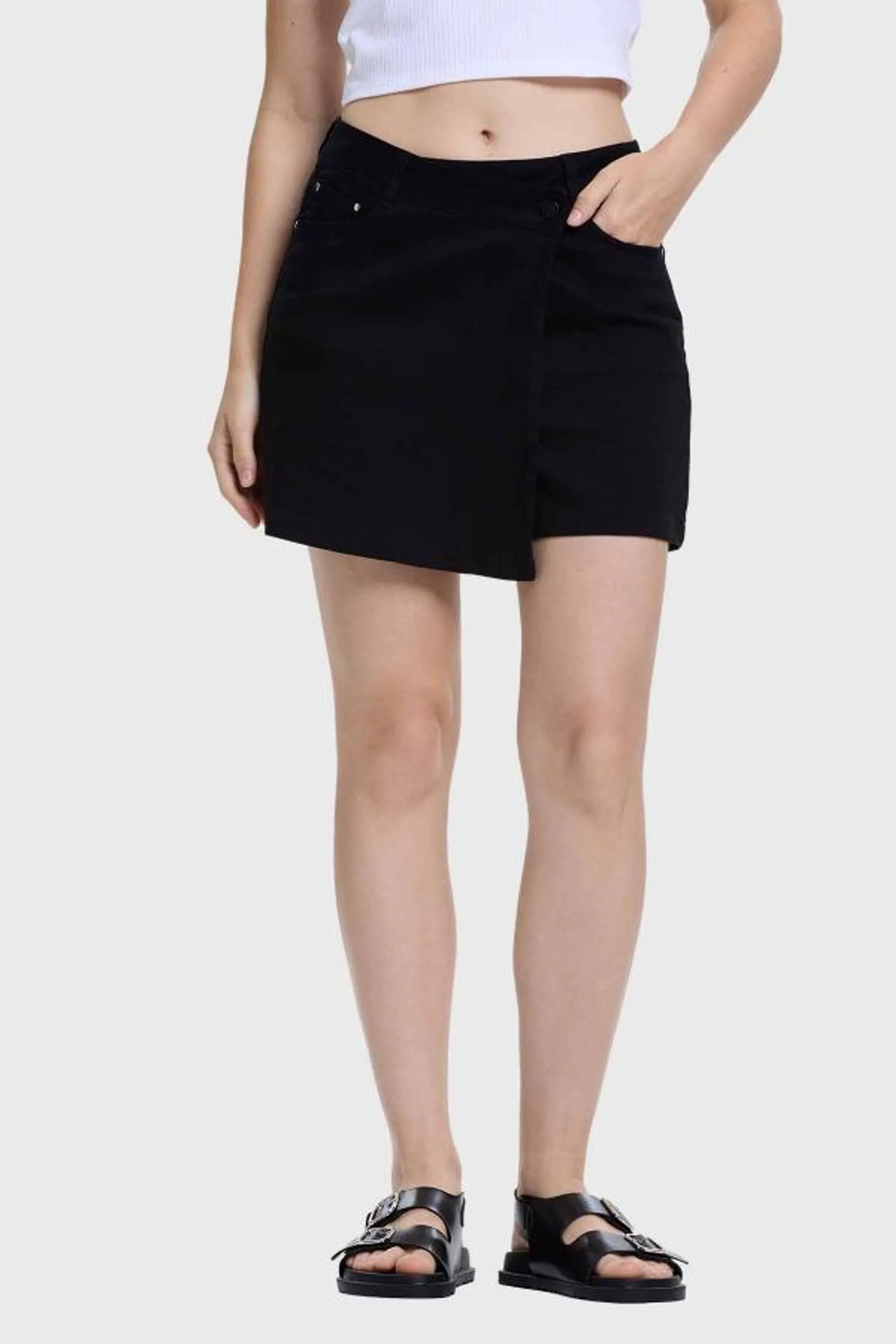 Falda mujer short negro i