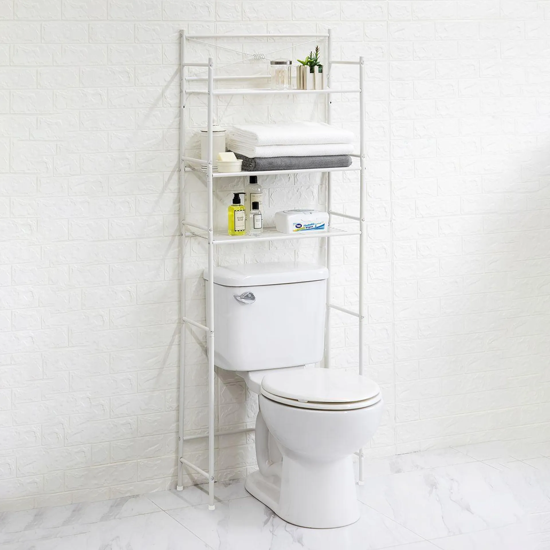 Estante Organizador De Baño 164 x 58 x 25 cm 3 Repisas Blanco