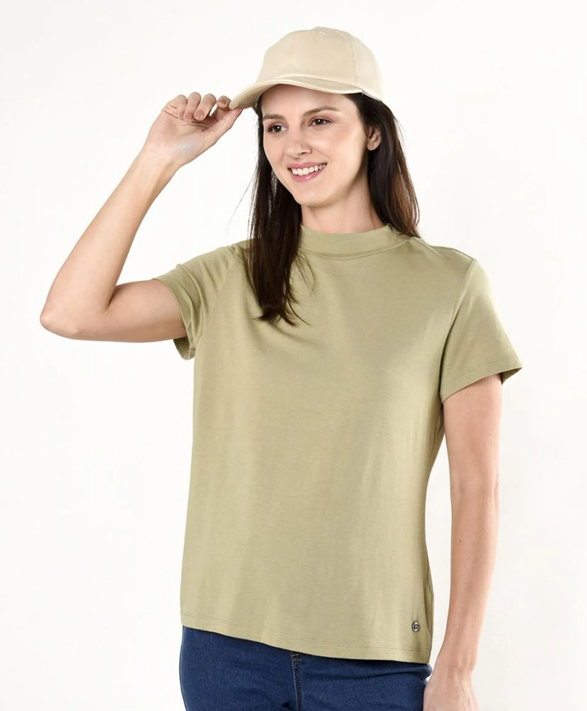 Polera mujer cuello medio