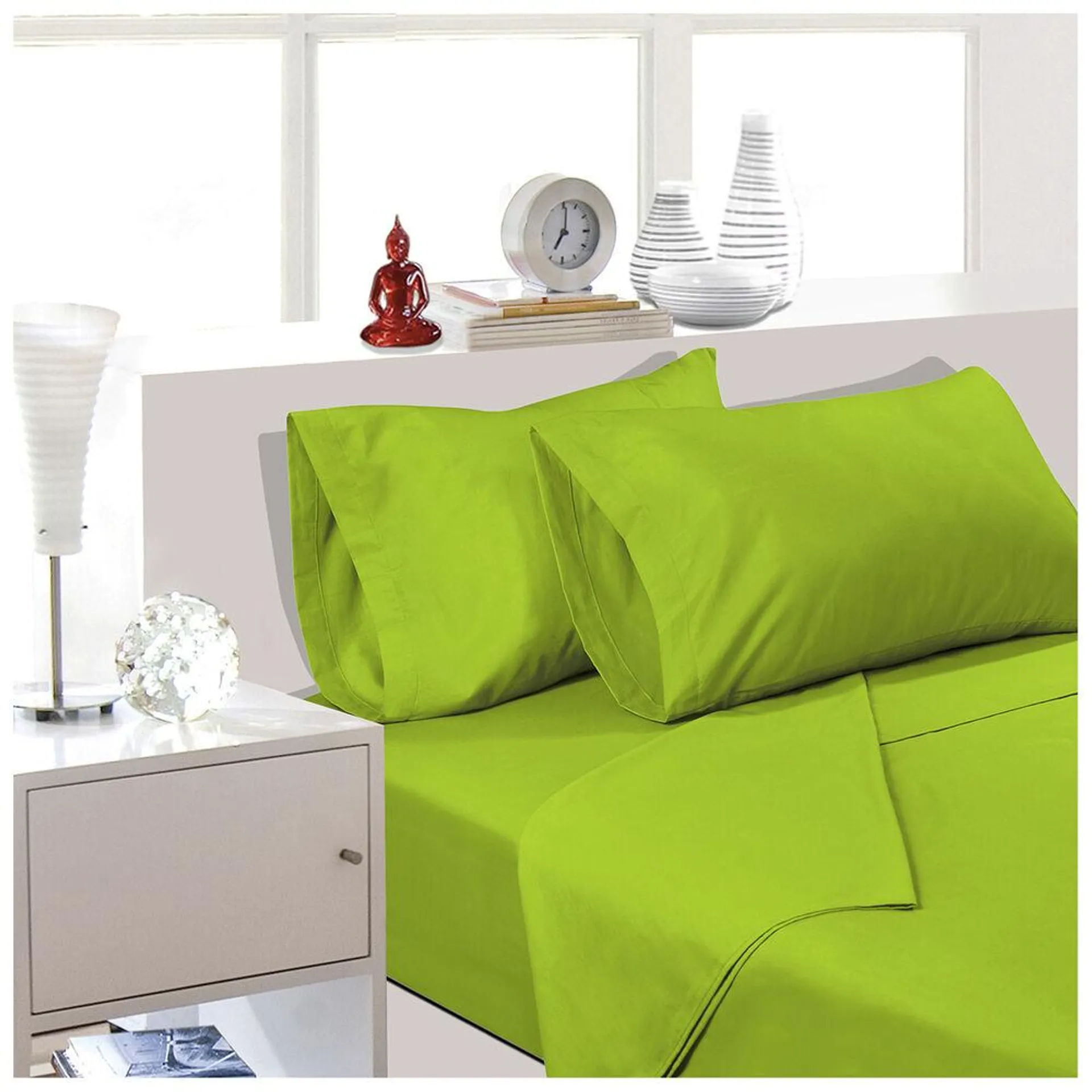 Sabana Unicolor Arthome King Color Verde 144 Hilos