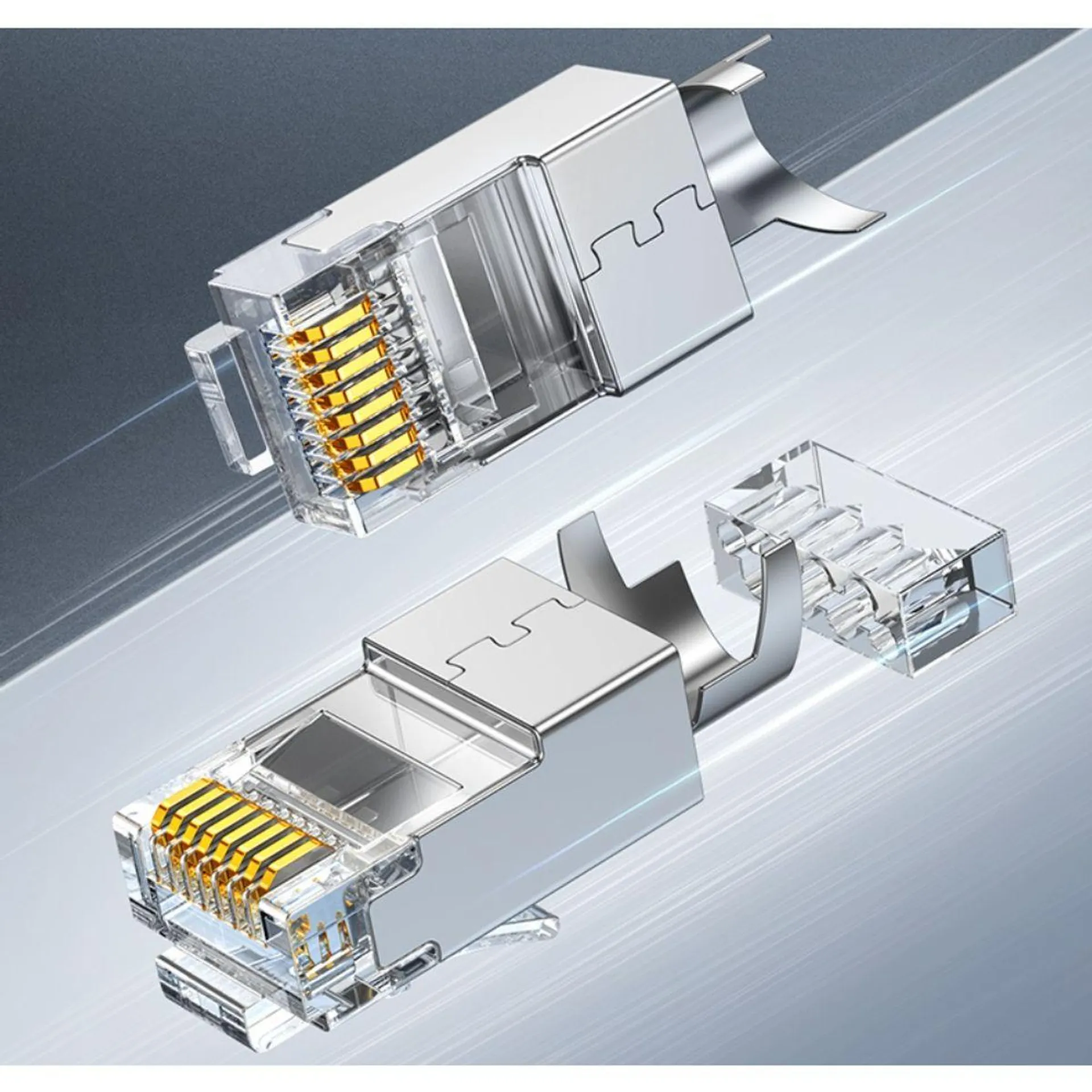 UGREEN CONECTOR RJ-45 BLINDADO 10UN BAG CAT7 10GBPS NW193