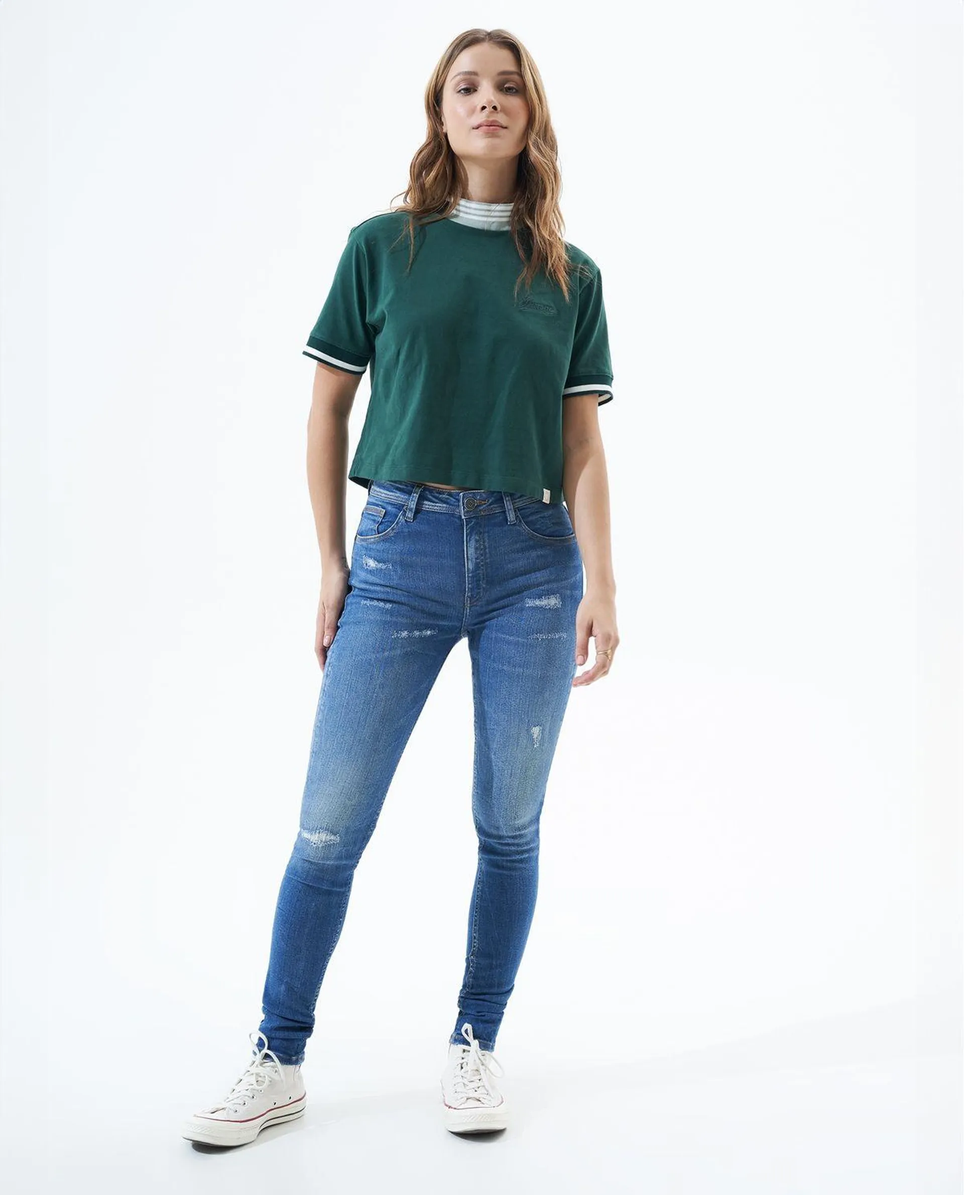 Jean Jegging fit tiro medio para mujer