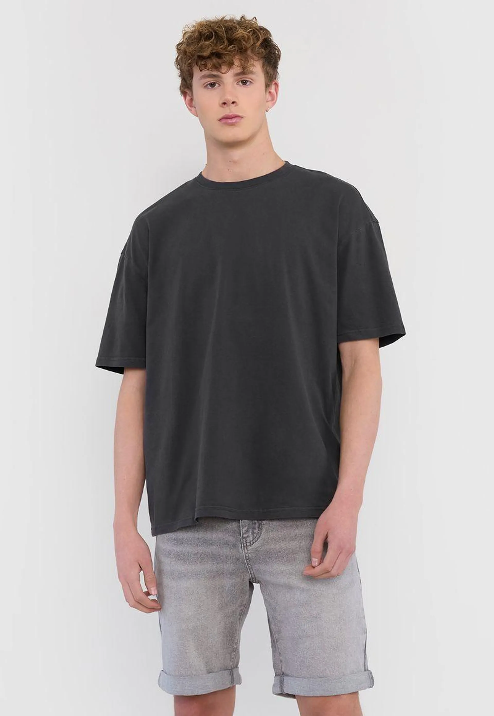 Polera Hombre Oversize Negro Lisa