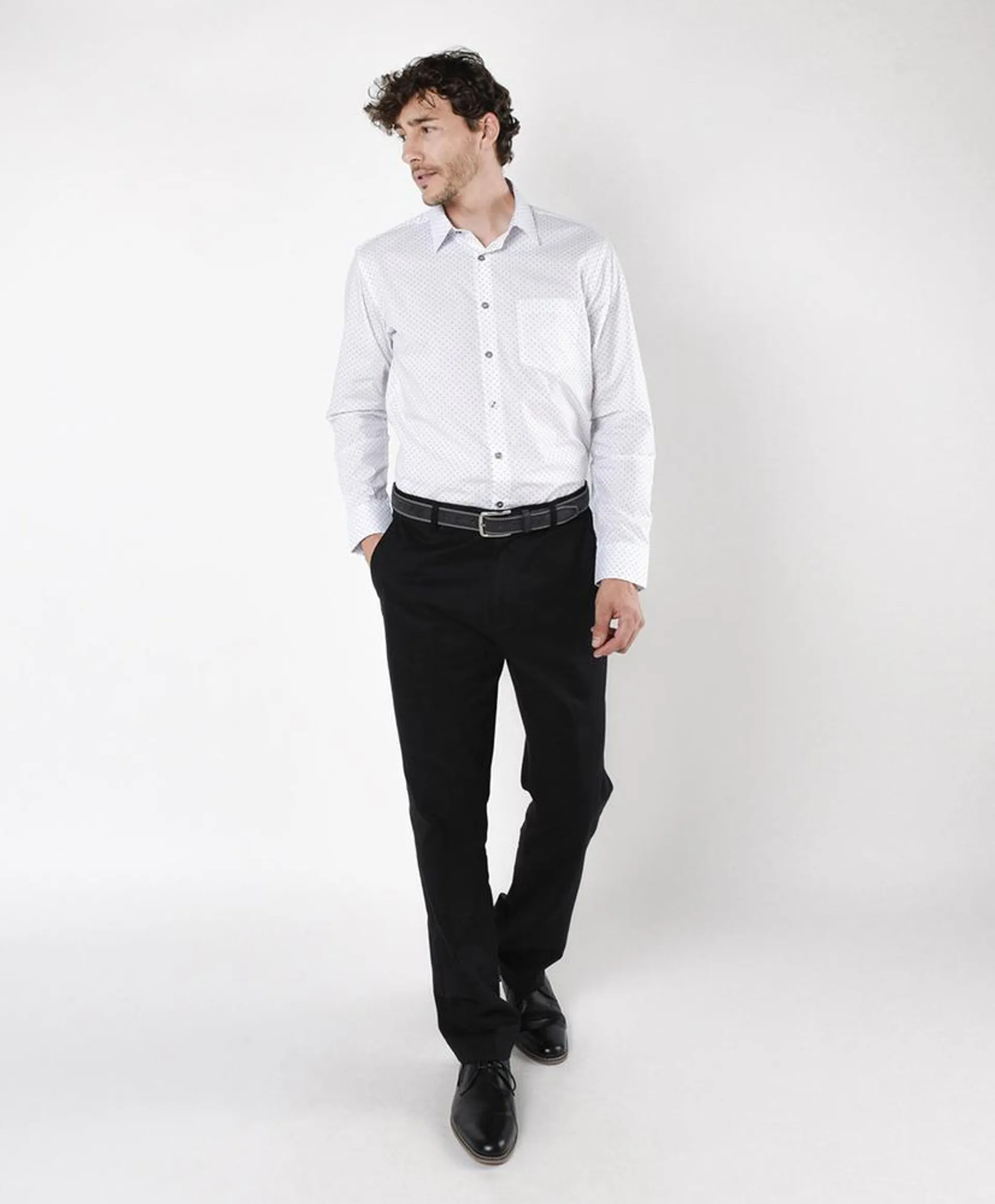 Camisa hombre círculos blanca