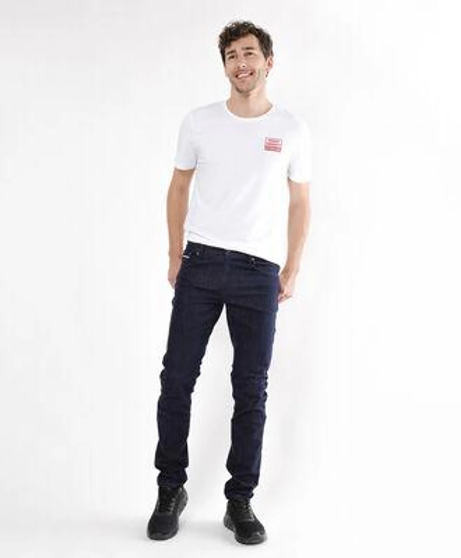 Jeans hombre jaspeado skinny fit