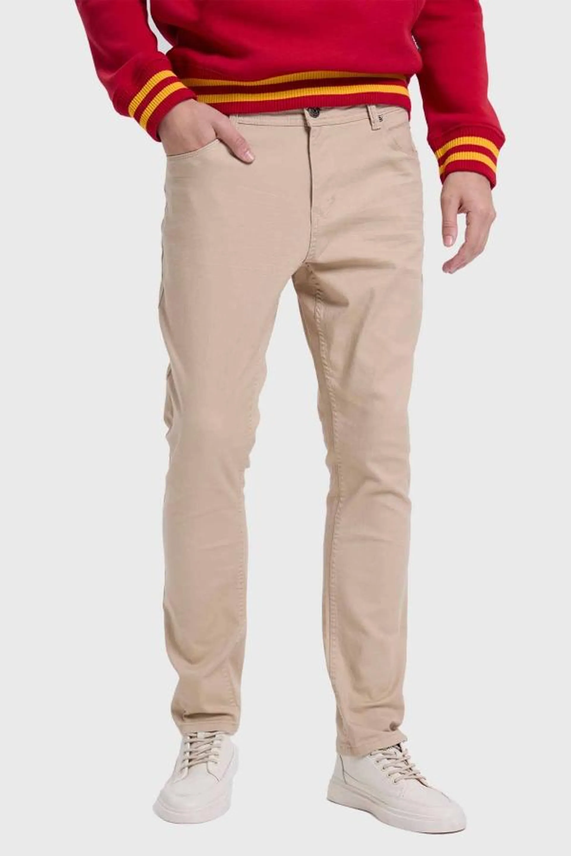 Jeans hombre slim color beige