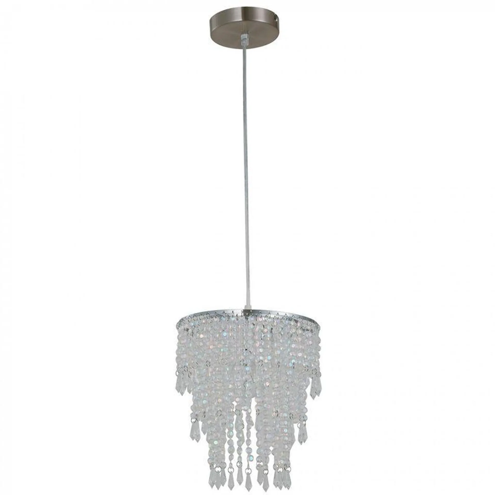 Lámpara colgante Cristal satin niquel E27 1 luz 40 W