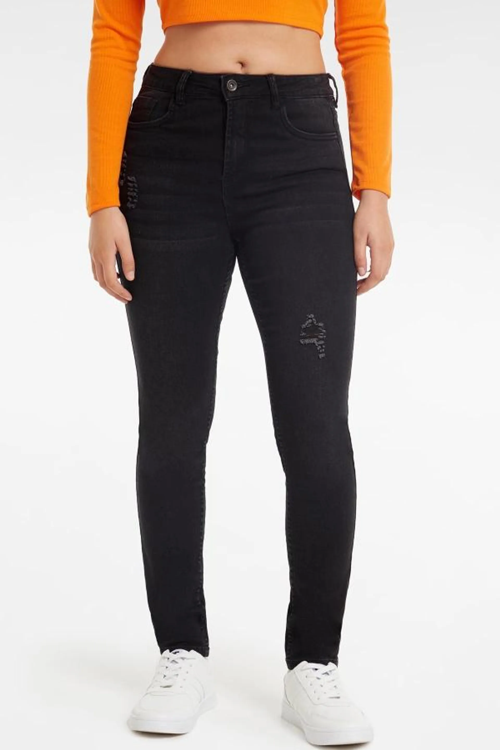 Jeans mujer super skinny lia negro