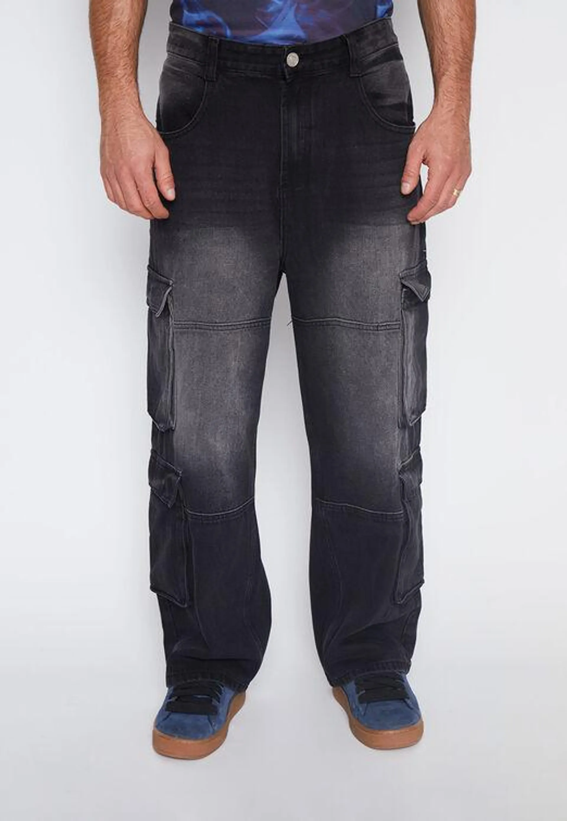 Jeans Hombre Negro Skate Multicargo Family Shop