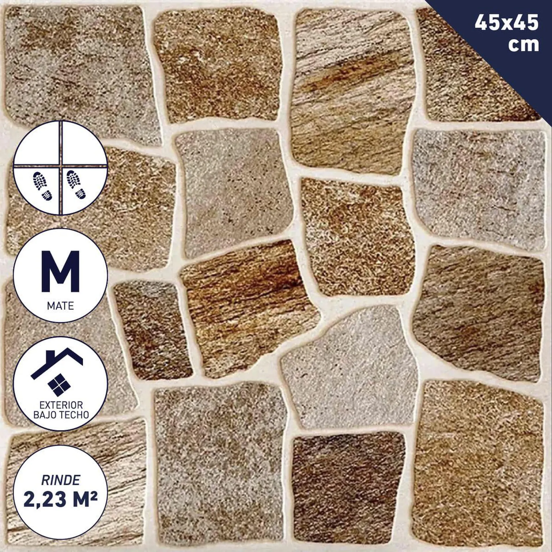 Cerámica Piso 45 x 45 cm 2,23 m2 Laja New Beige Exterior