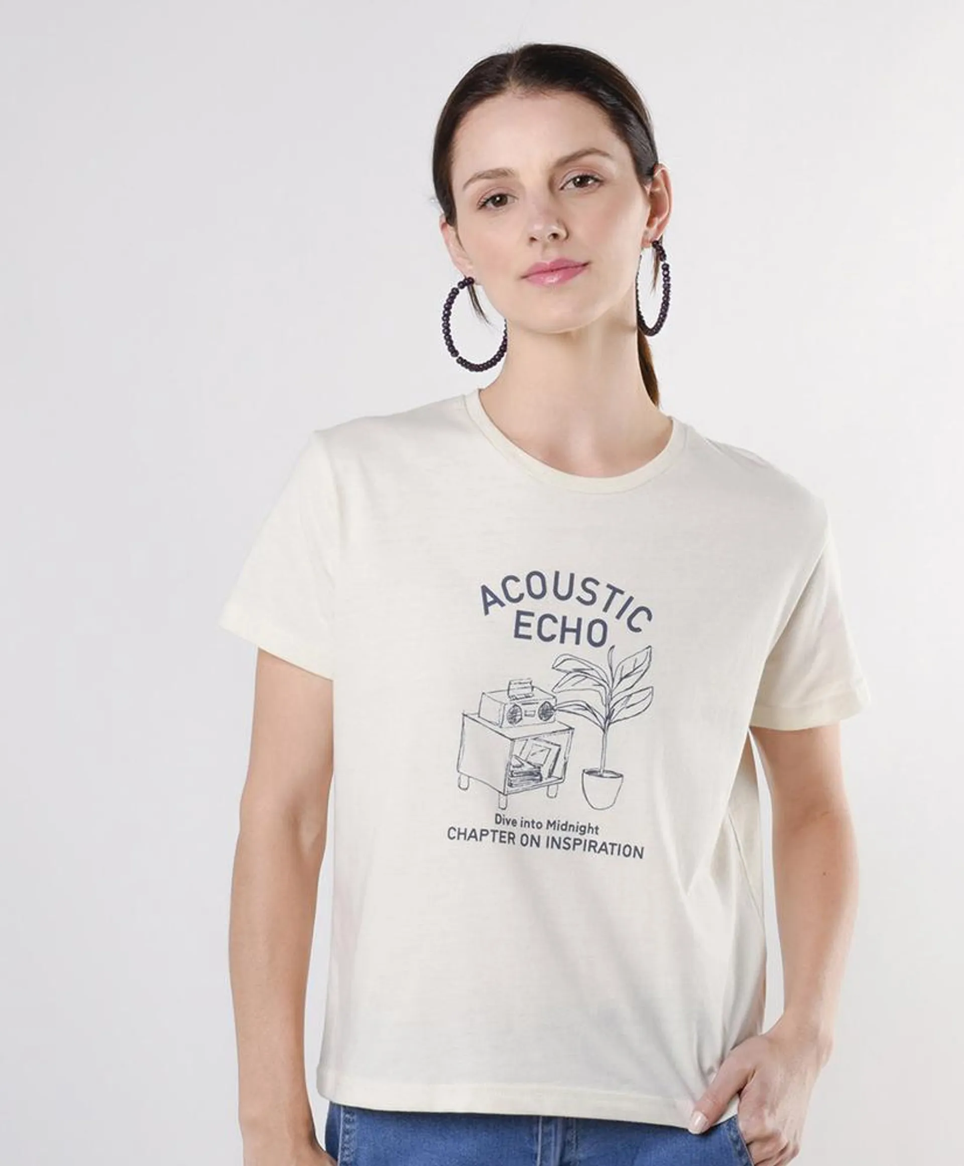 Polera mujer estampado radio