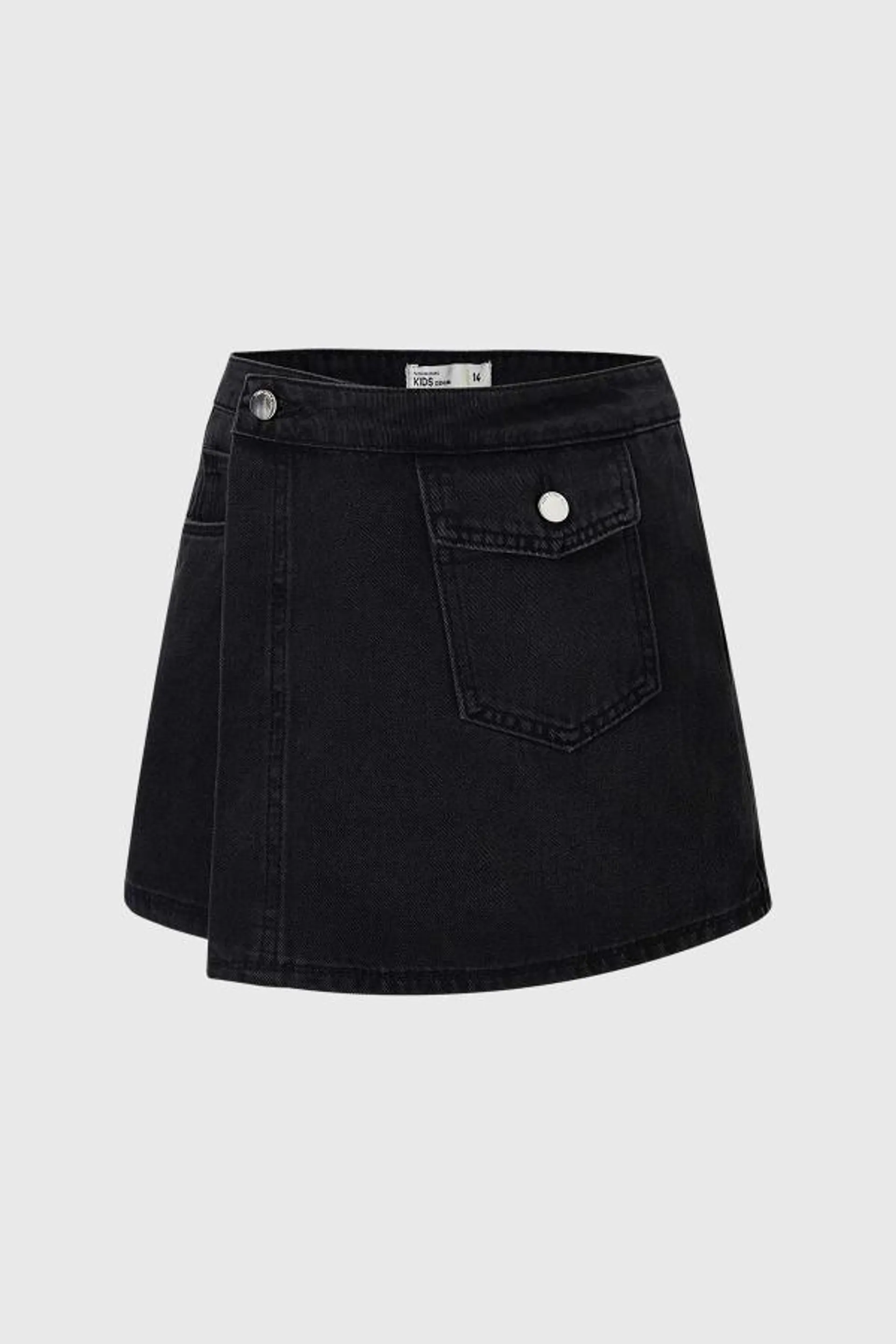 Falda niÑa short denim negro i