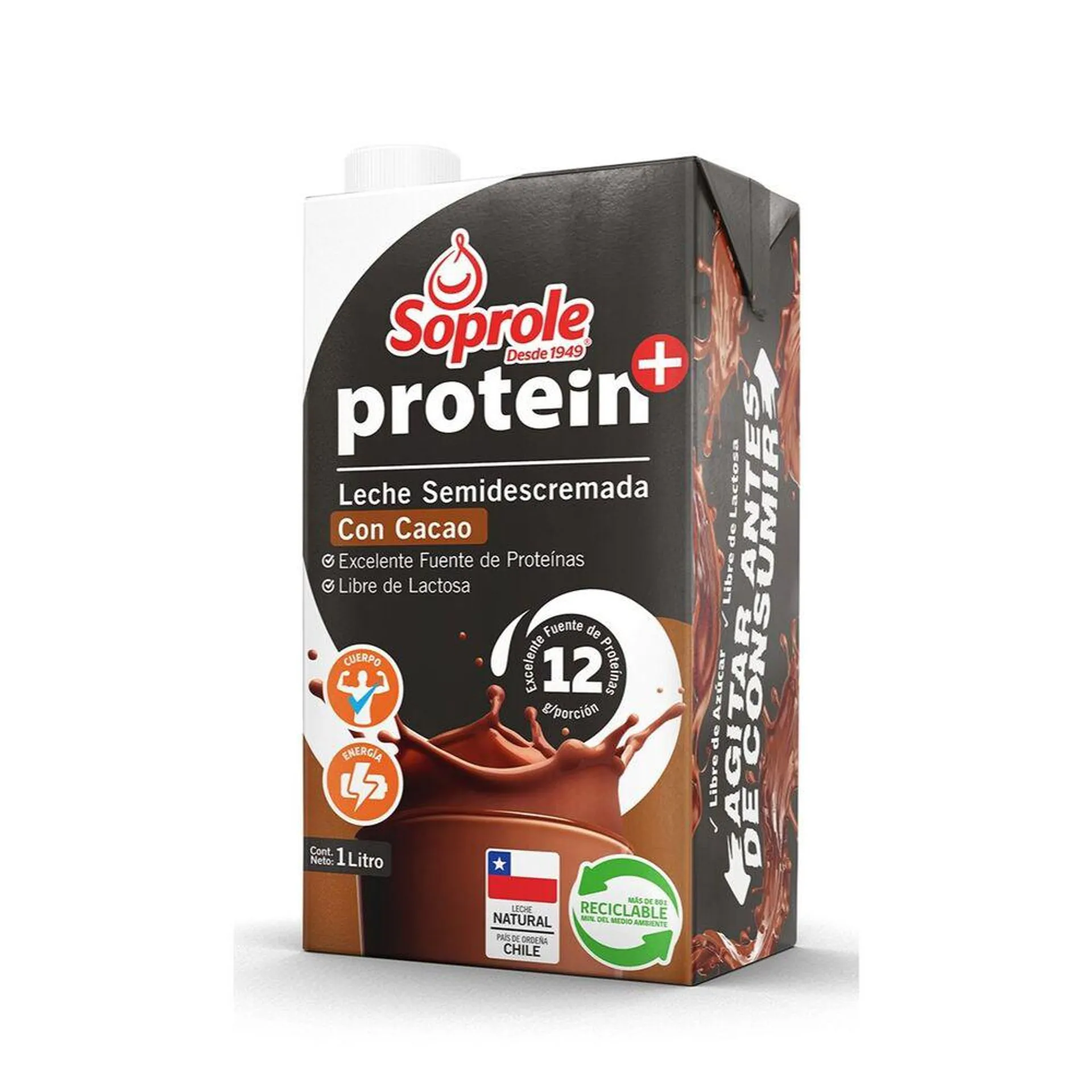 Leche proteína Soprole Protein+ sabor chocolate 1 L
