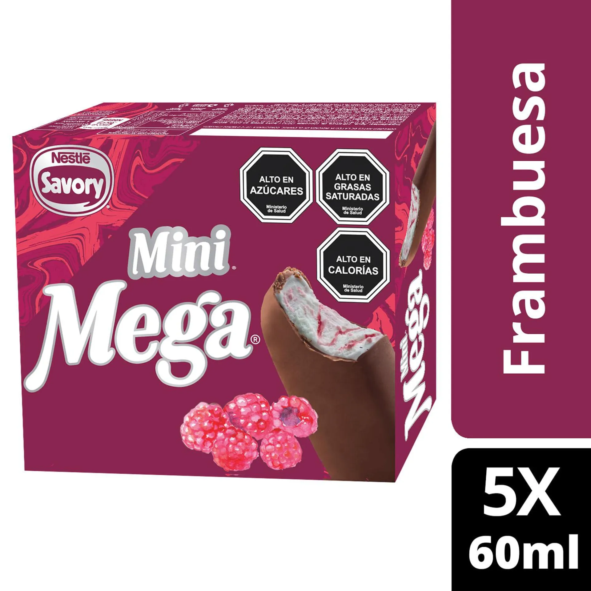 Helado Mega Mini Frambuesa Multipack 5x60ml