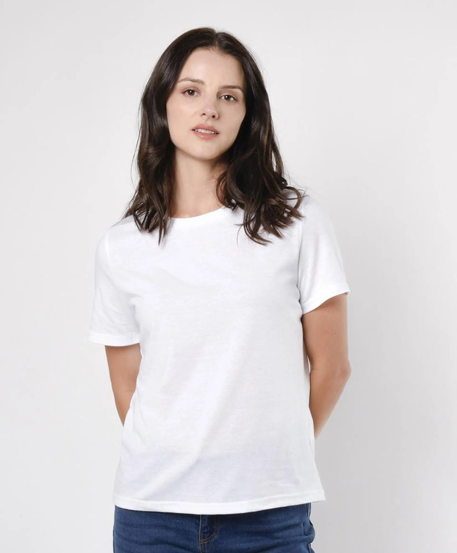 Polera mujer básica blanca