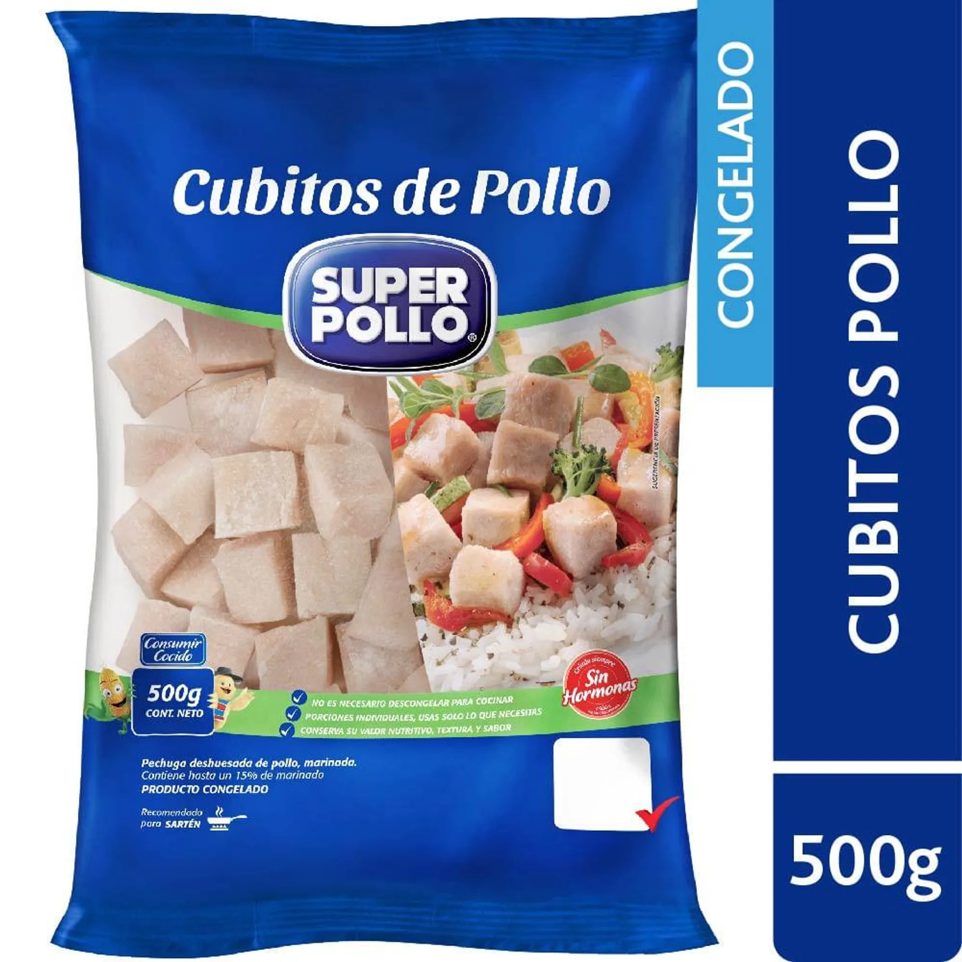 Cubitos de pollo Super Pollo congelado bolsa 500 g